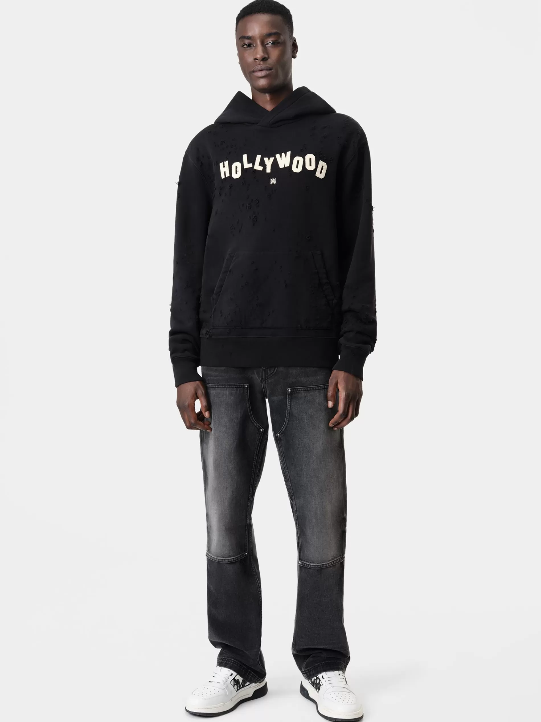 AMIRI Sweatshirts>HOLLYWOOD SHOTGUN HOODIE BLACK