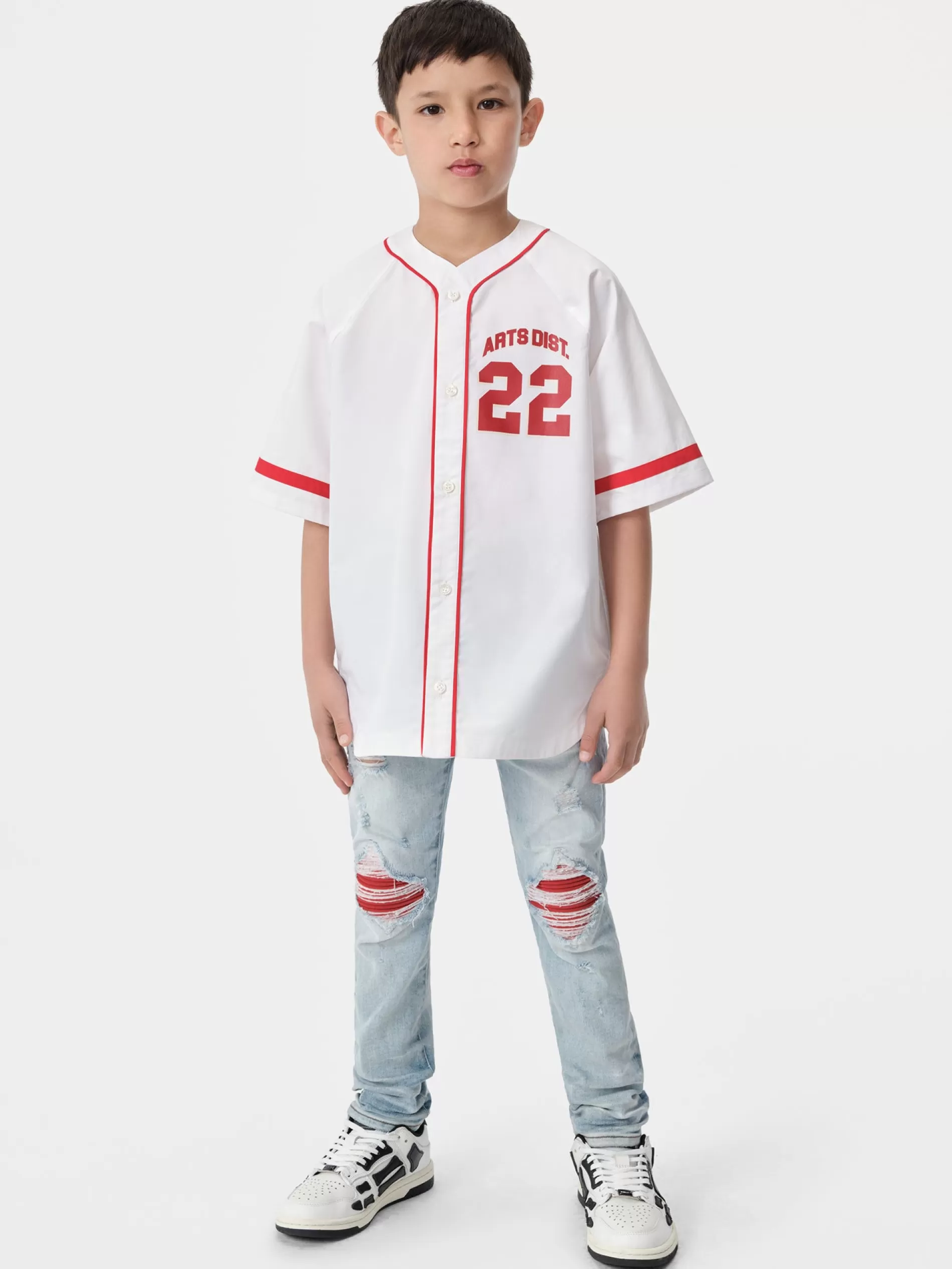 AMIRI Shirts>KIDS' 22 BASEBALL SHIRT White