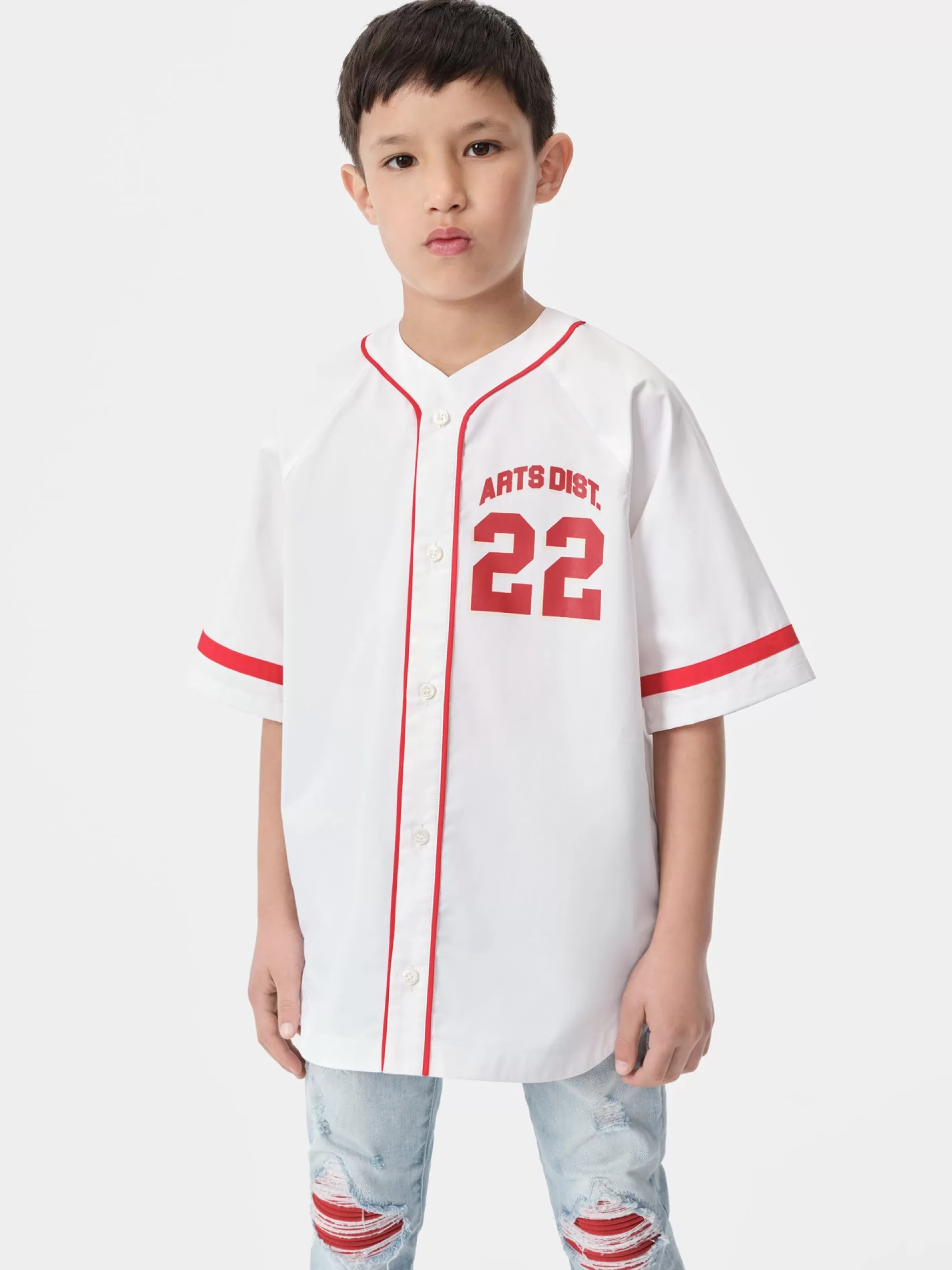 AMIRI Shirts>KIDS' 22 BASEBALL SHIRT White