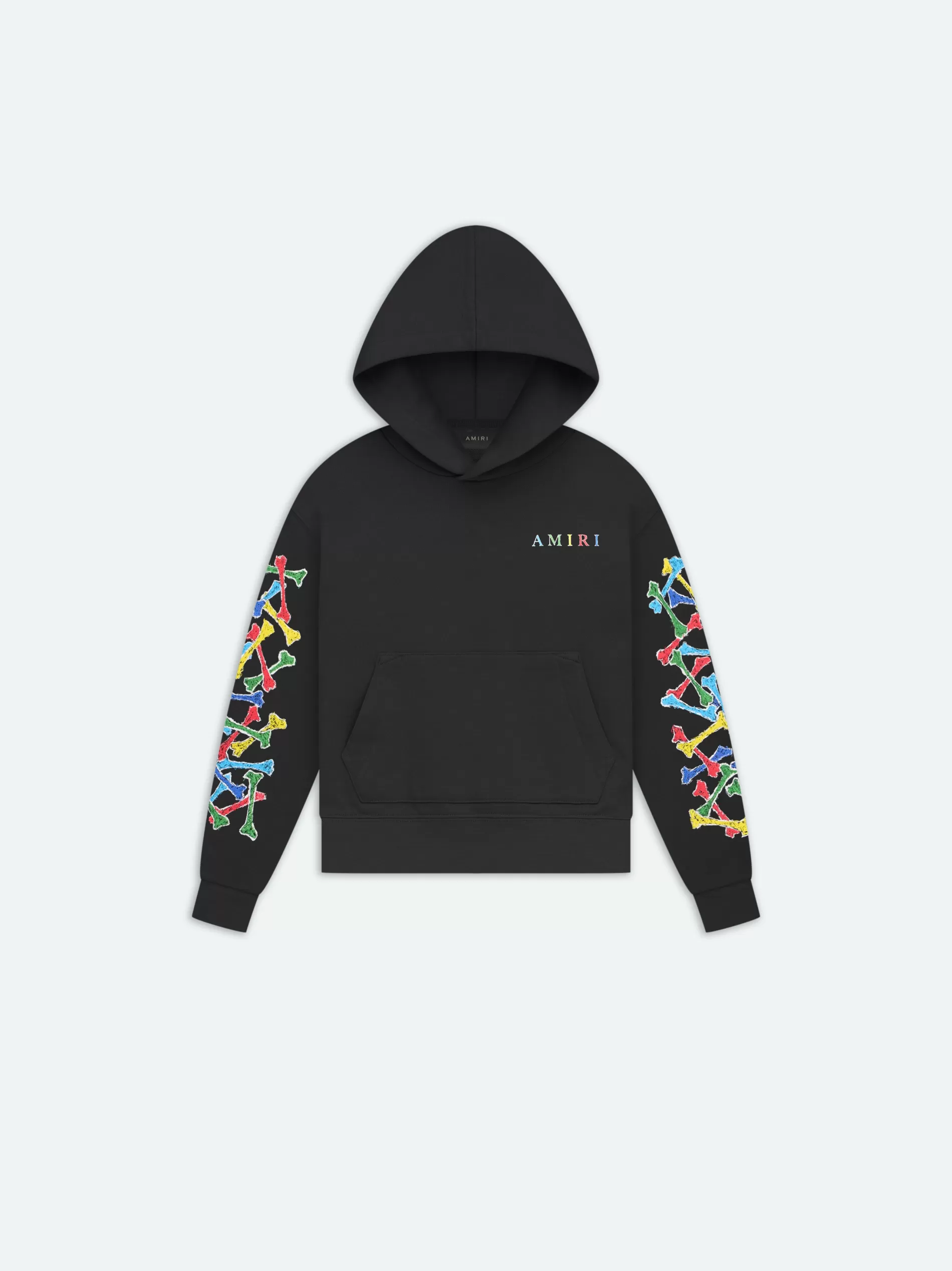 AMIRI Sweatshirts>Kids Bones Scribble Hoodie BLACK