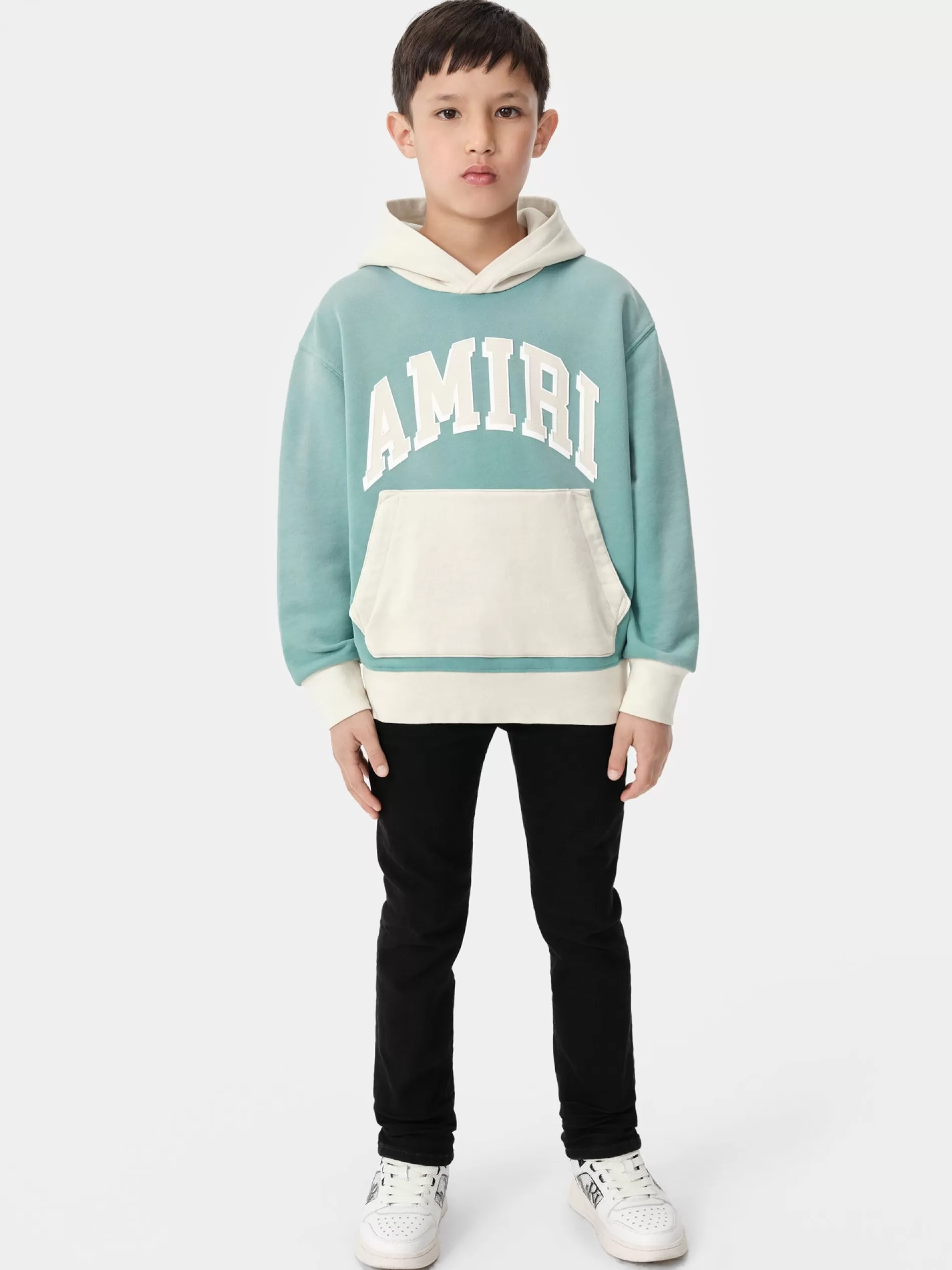 AMIRI Sweatshirts>KIDS' COLLEGIATE HOODIE Sea Blue