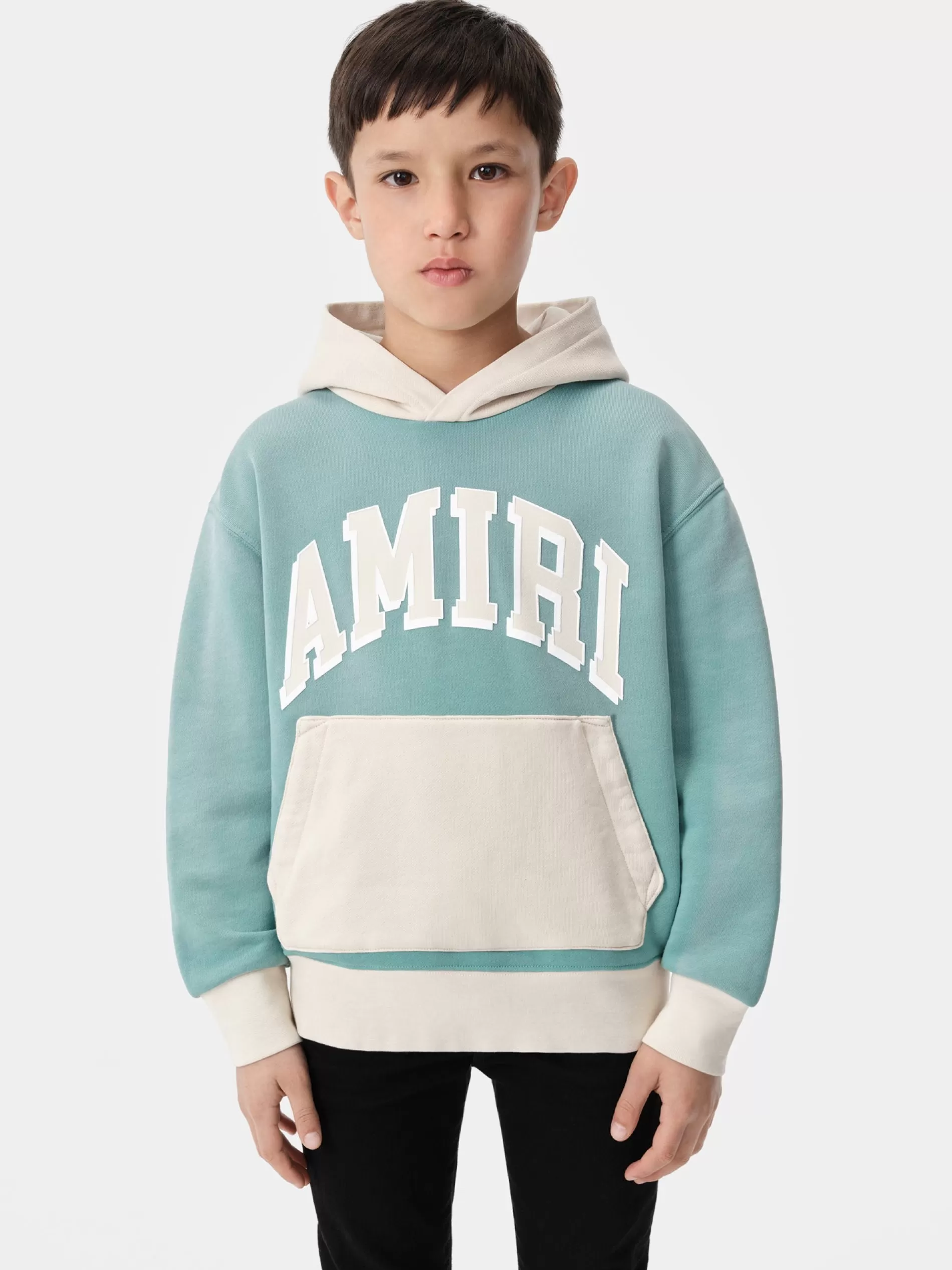 AMIRI Sweatshirts>KIDS' COLLEGIATE HOODIE Sea Blue