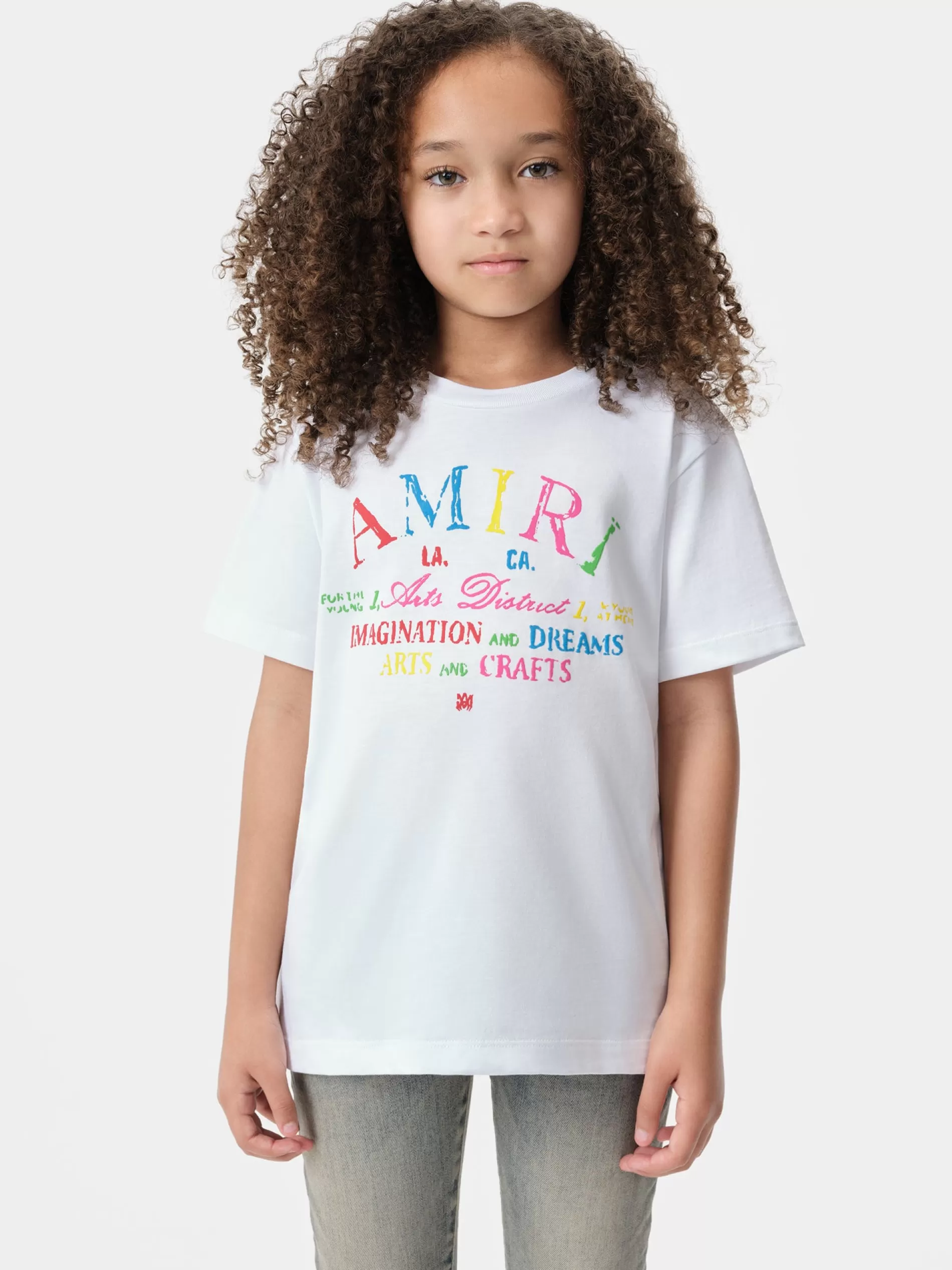 AMIRI Tees>KIDS' ARTS DISTRICT SCRIBBLE TEE White