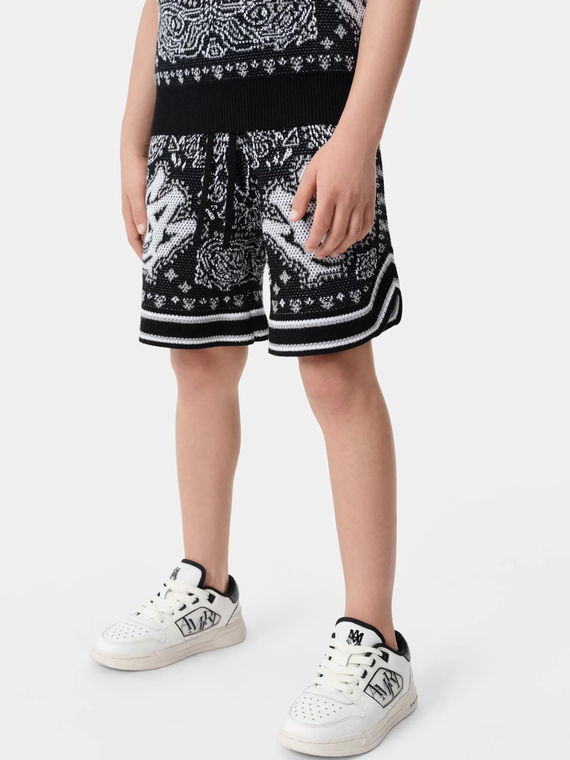 AMIRI Shorts & Sweatpants | Knitwear>KIDS' BANDANA SHORT BLACK