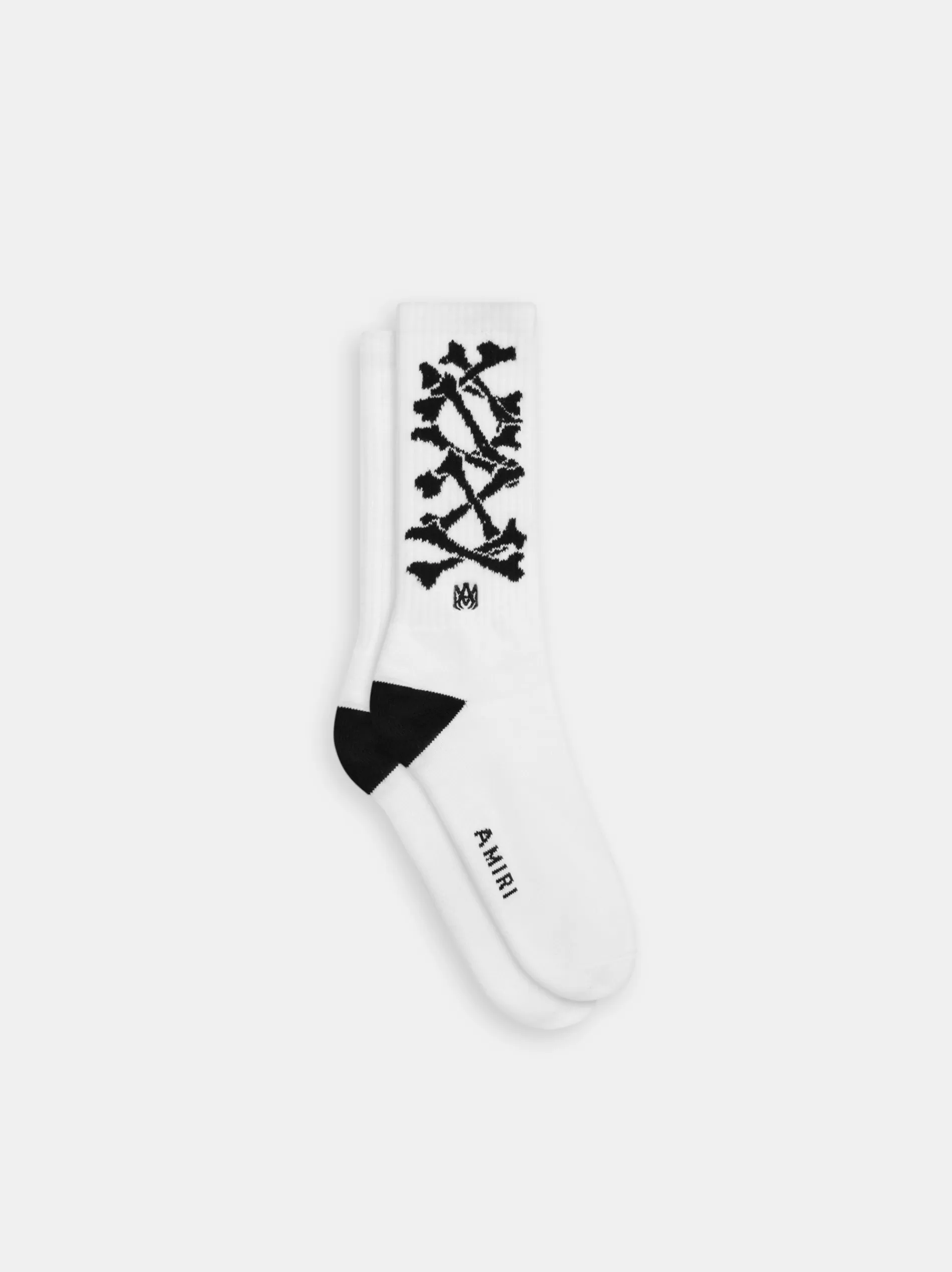 AMIRI Socks>KIDS' BONES STACKED SOCKS White Black