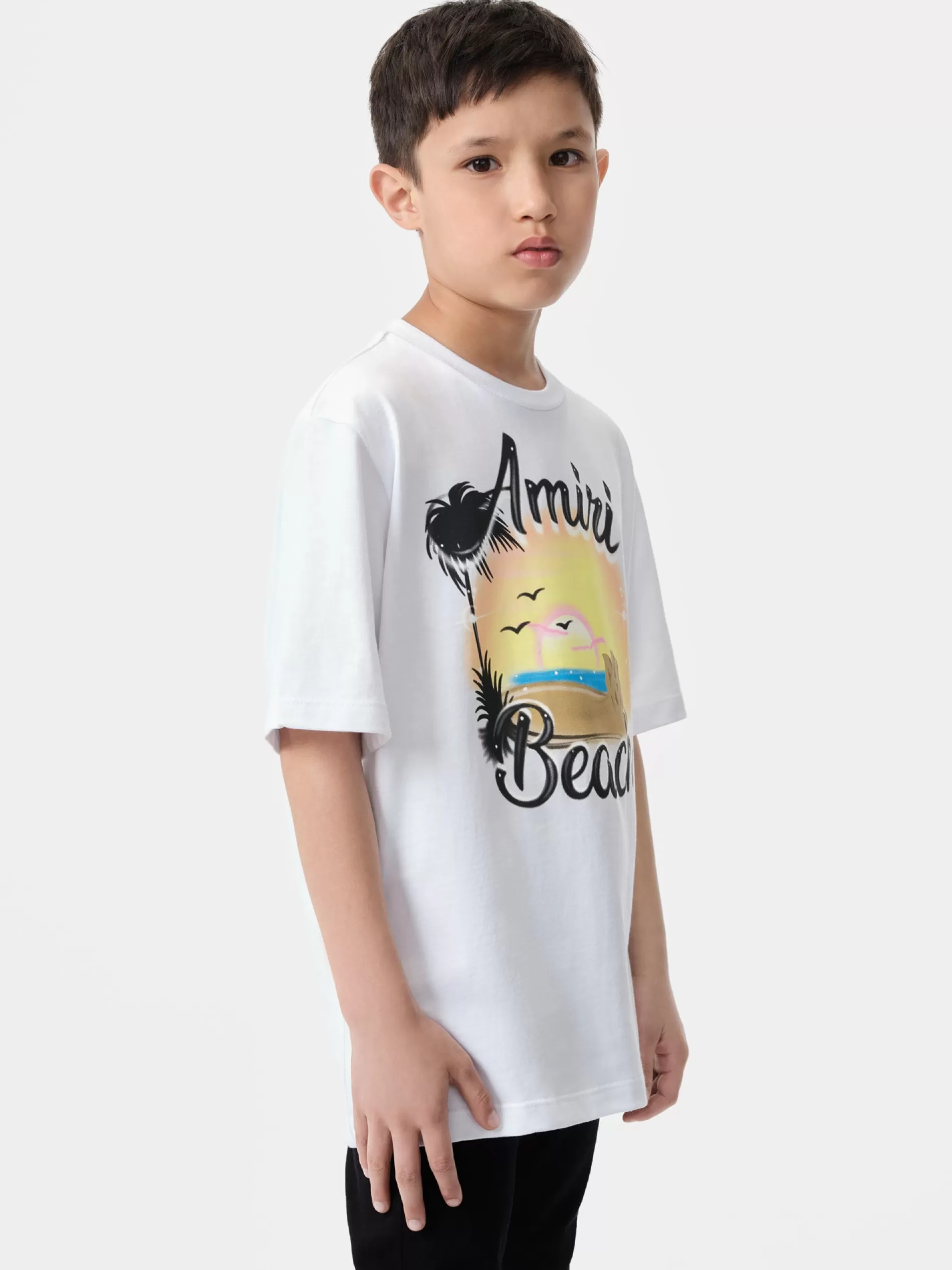 AMIRI Tees>KIDS' MA SANDCASTLE TEE White