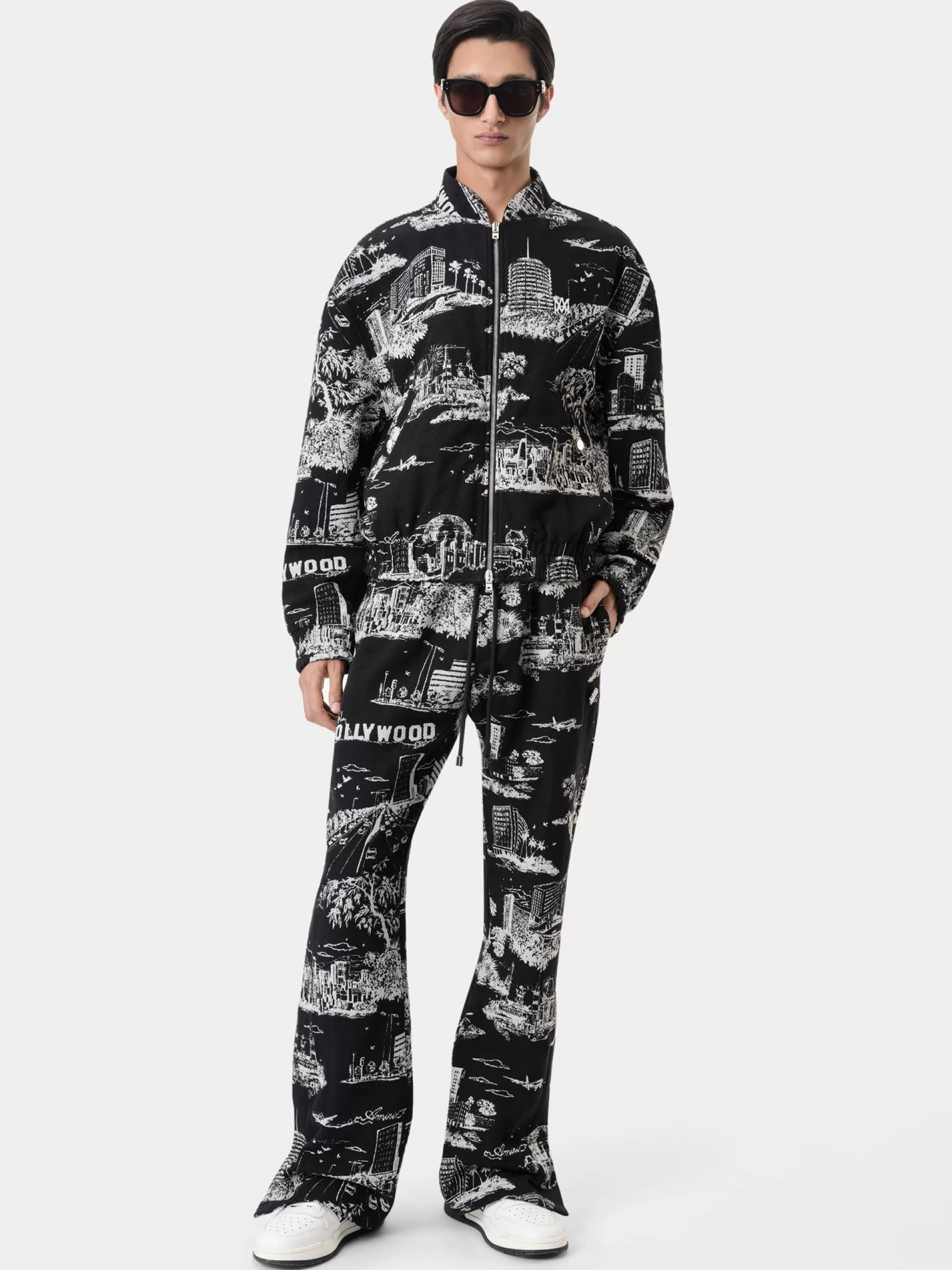 AMIRI Pants>LA LANDMARK TAPESTRY FLARE BLACK