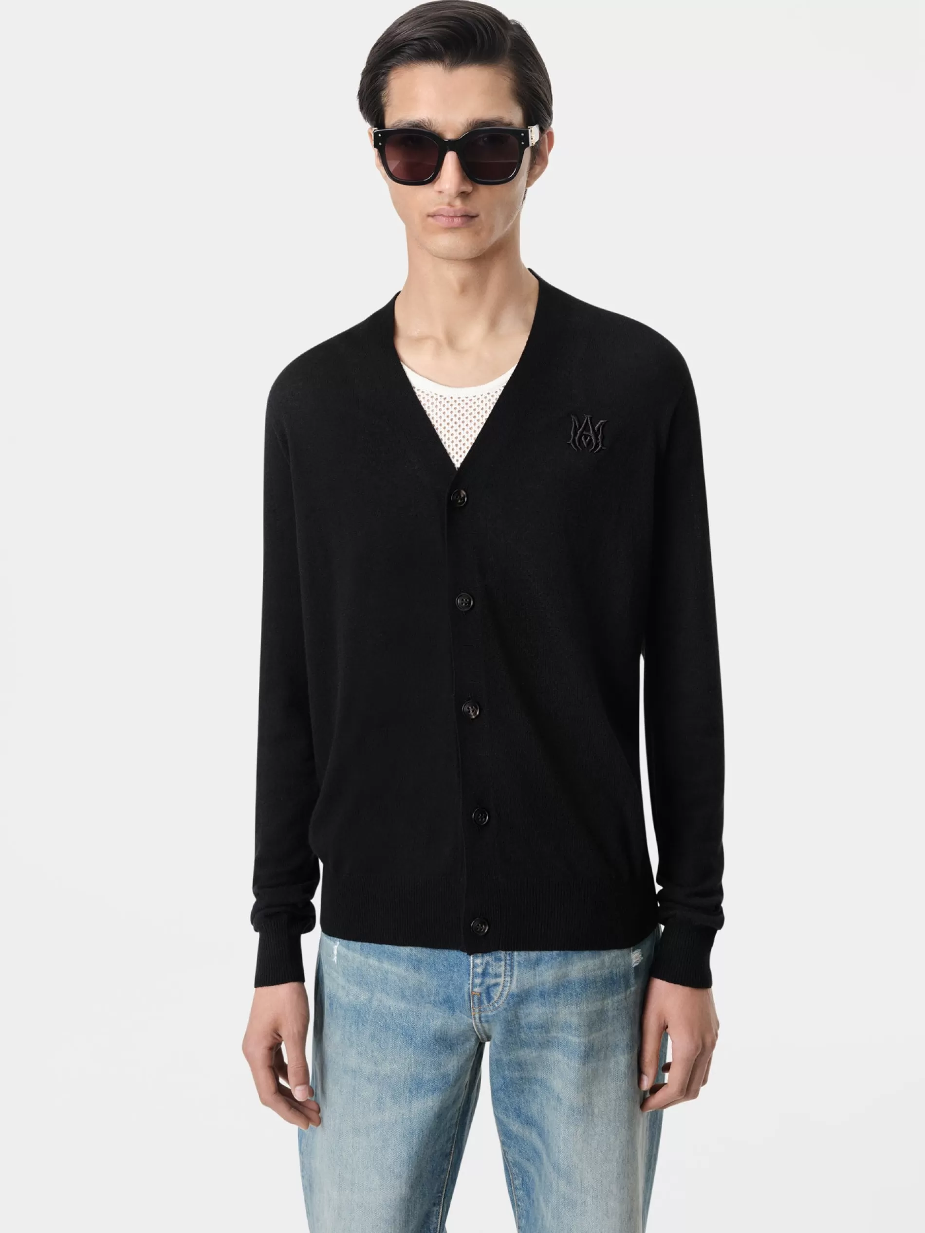 AMIRI Knitwear>MA CARDIGAN BLACK