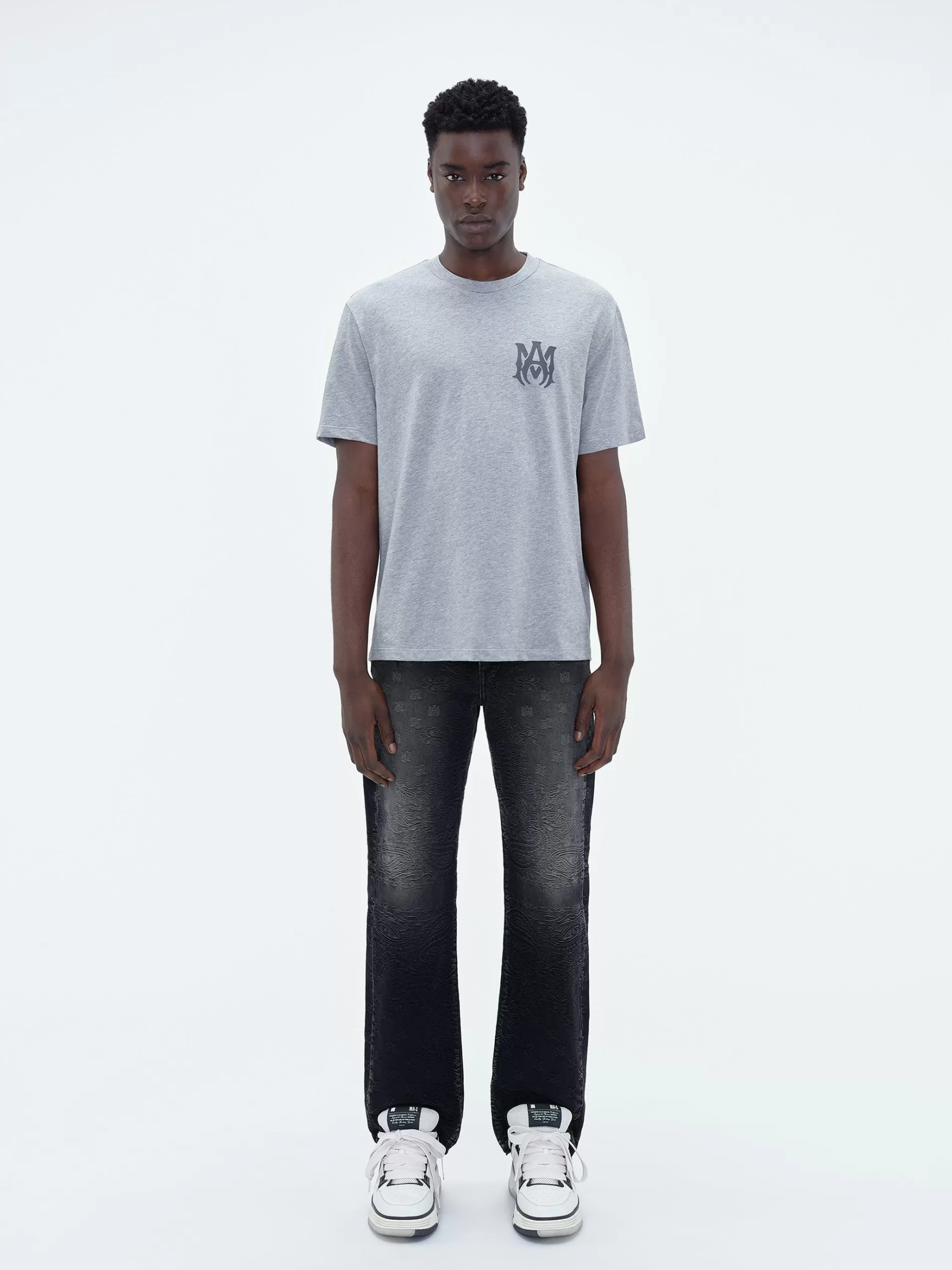 AMIRI Tees>MA LOGO TEE HEATHER GREY