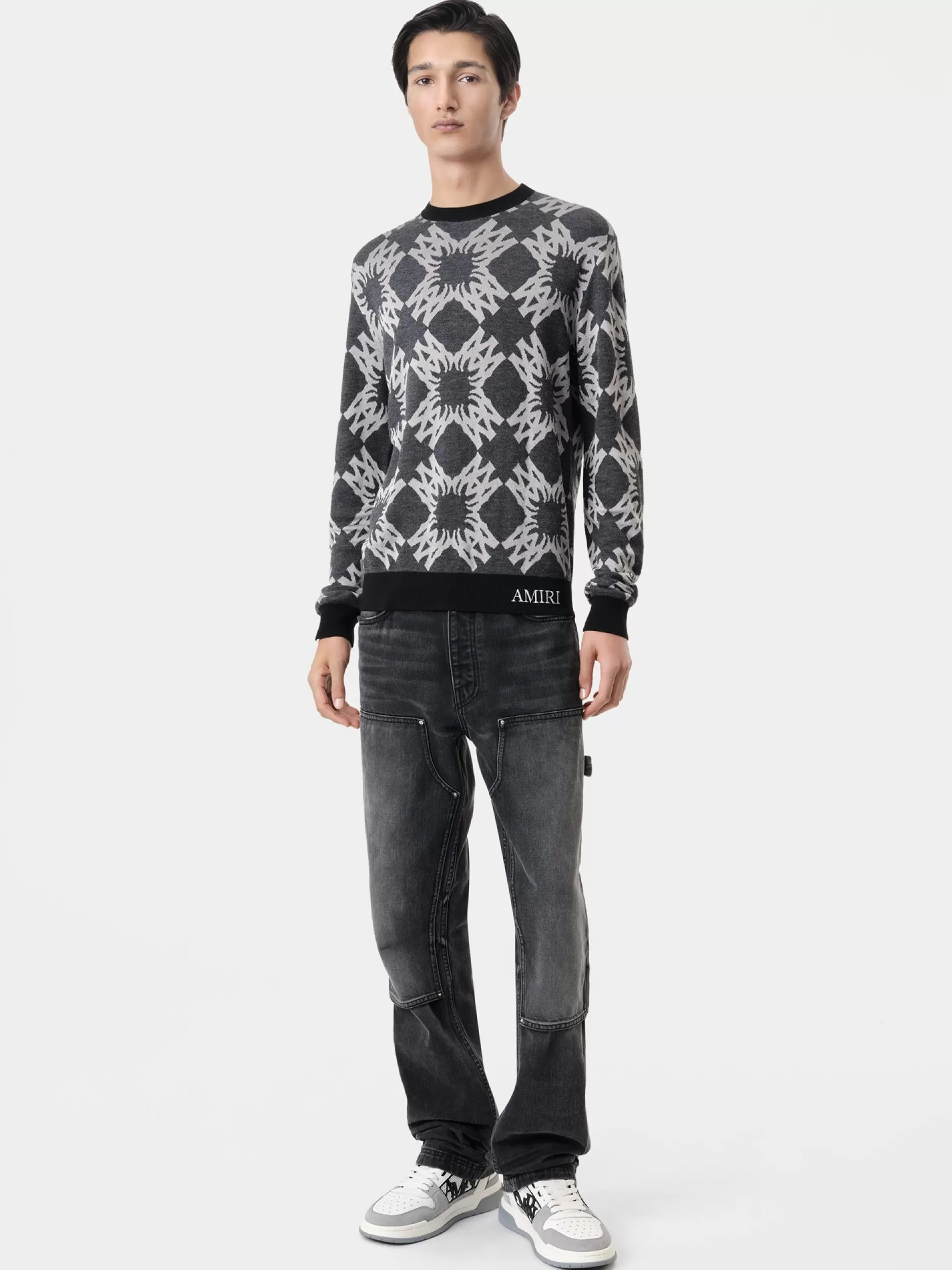 AMIRI Knitwear>MA QUAD CREWNECK Dark Grey