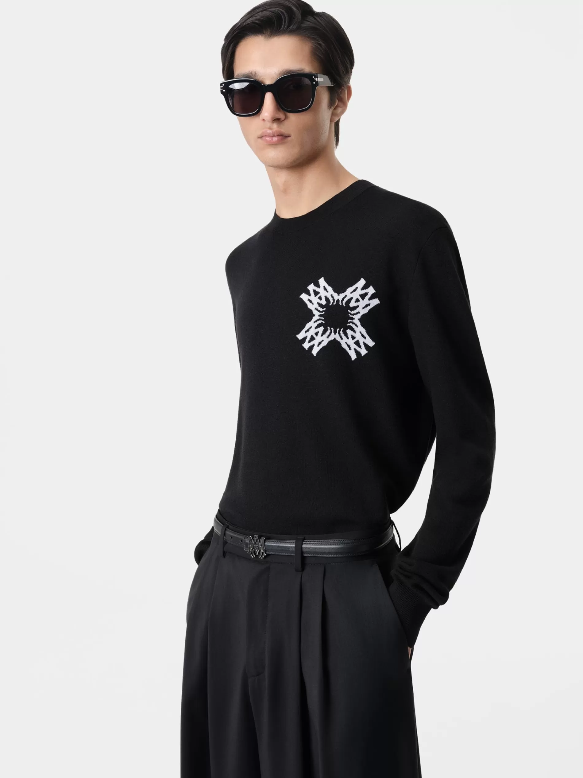 AMIRI Knitwear>MA QUAD CREWNECK BLACK