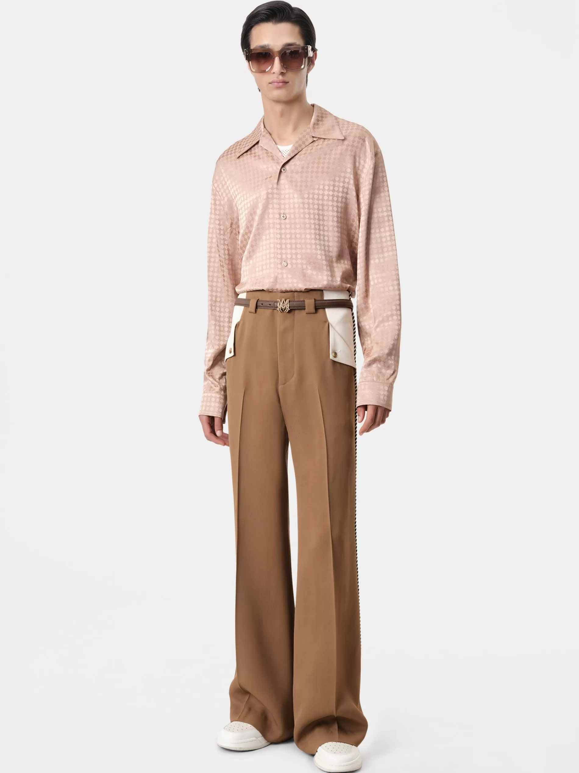 AMIRI Shirts>MA QUAD LONG SLEEVE SHIRT Blush