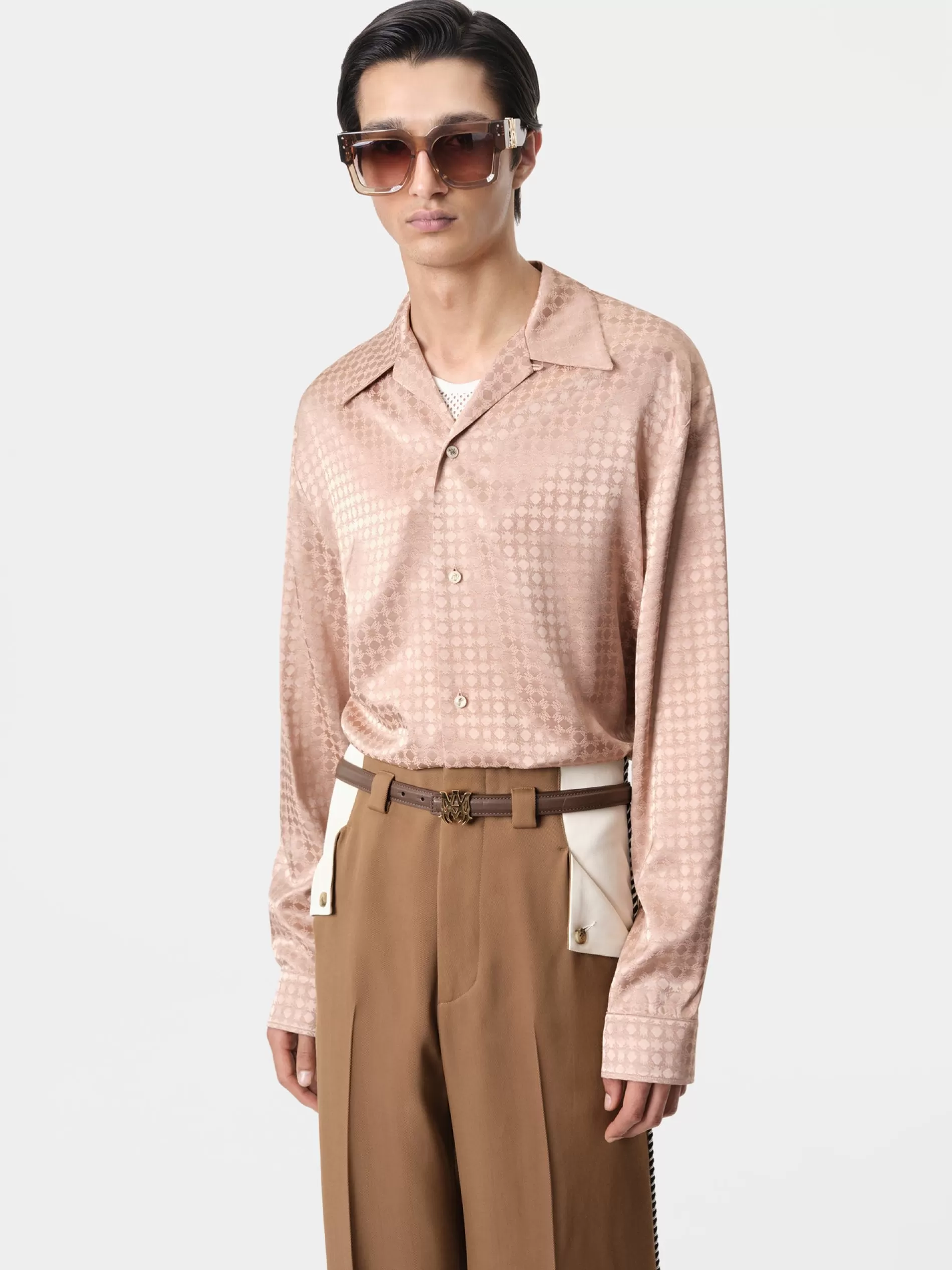 AMIRI Shirts>MA QUAD LONG SLEEVE SHIRT Blush