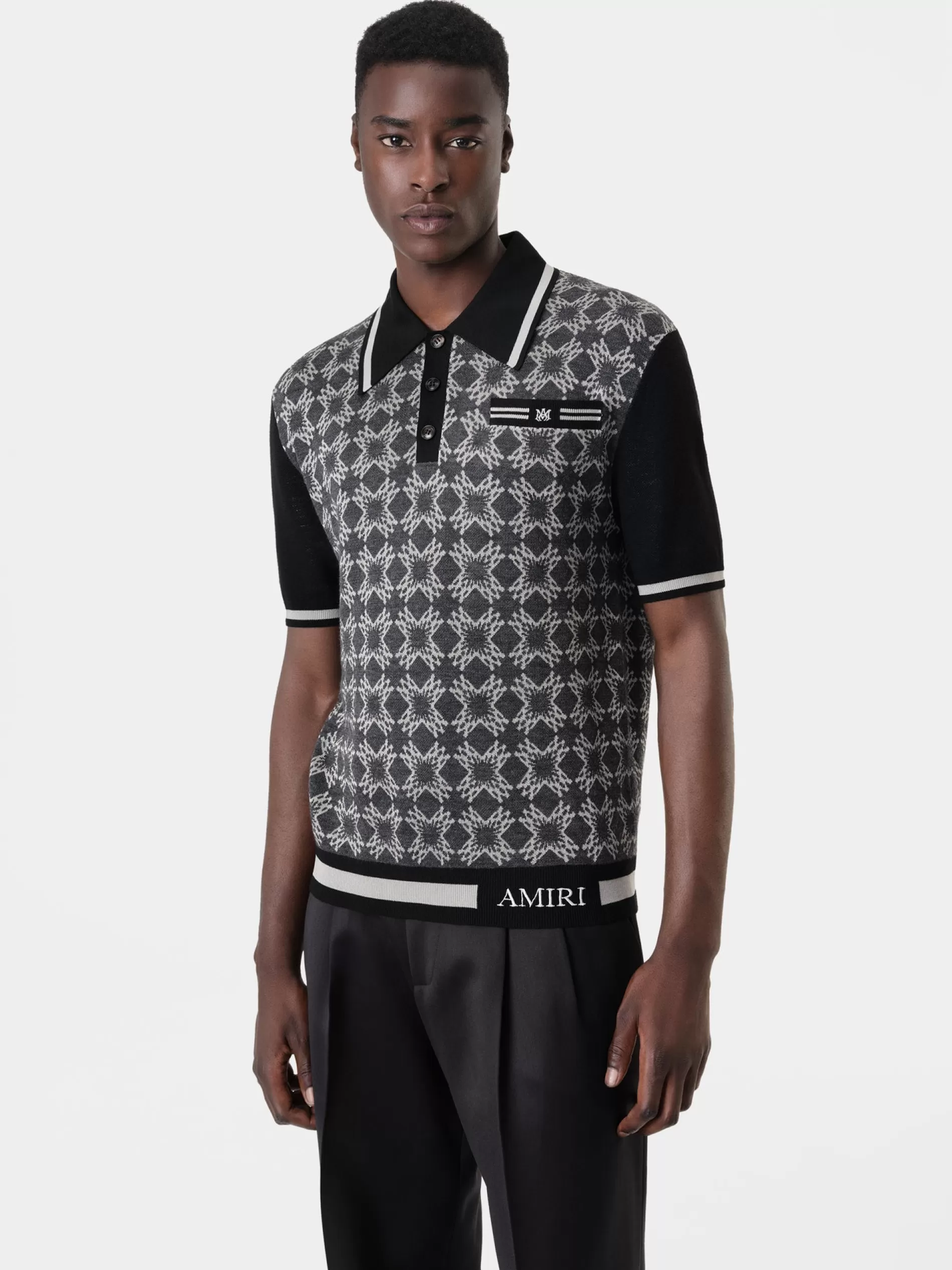 AMIRI Knitwear | Shirts>MA QUAD POLO Dark Grey