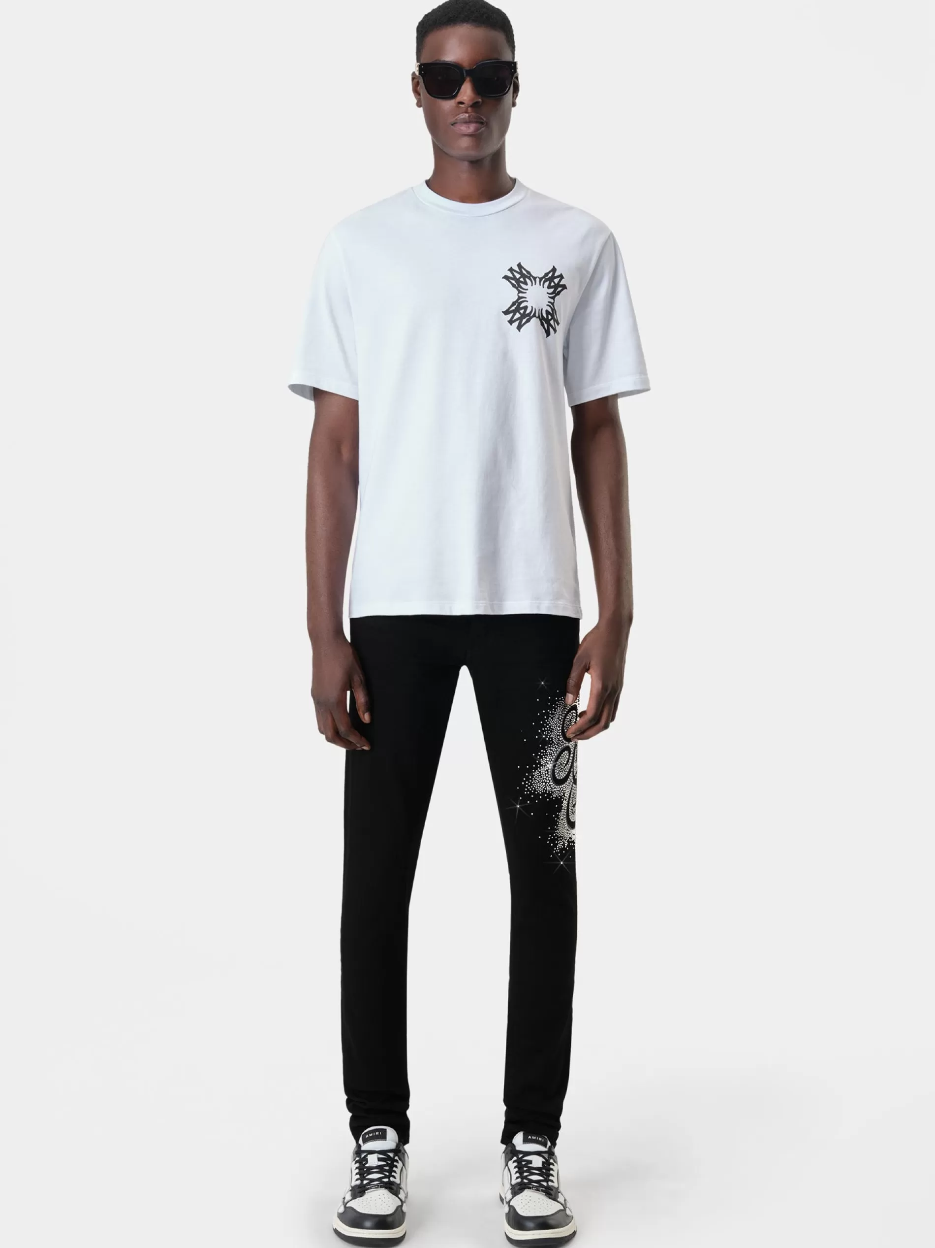 AMIRI Denim>MA SWIRL CRYSTAL SKINNY JEAN BLACK OD