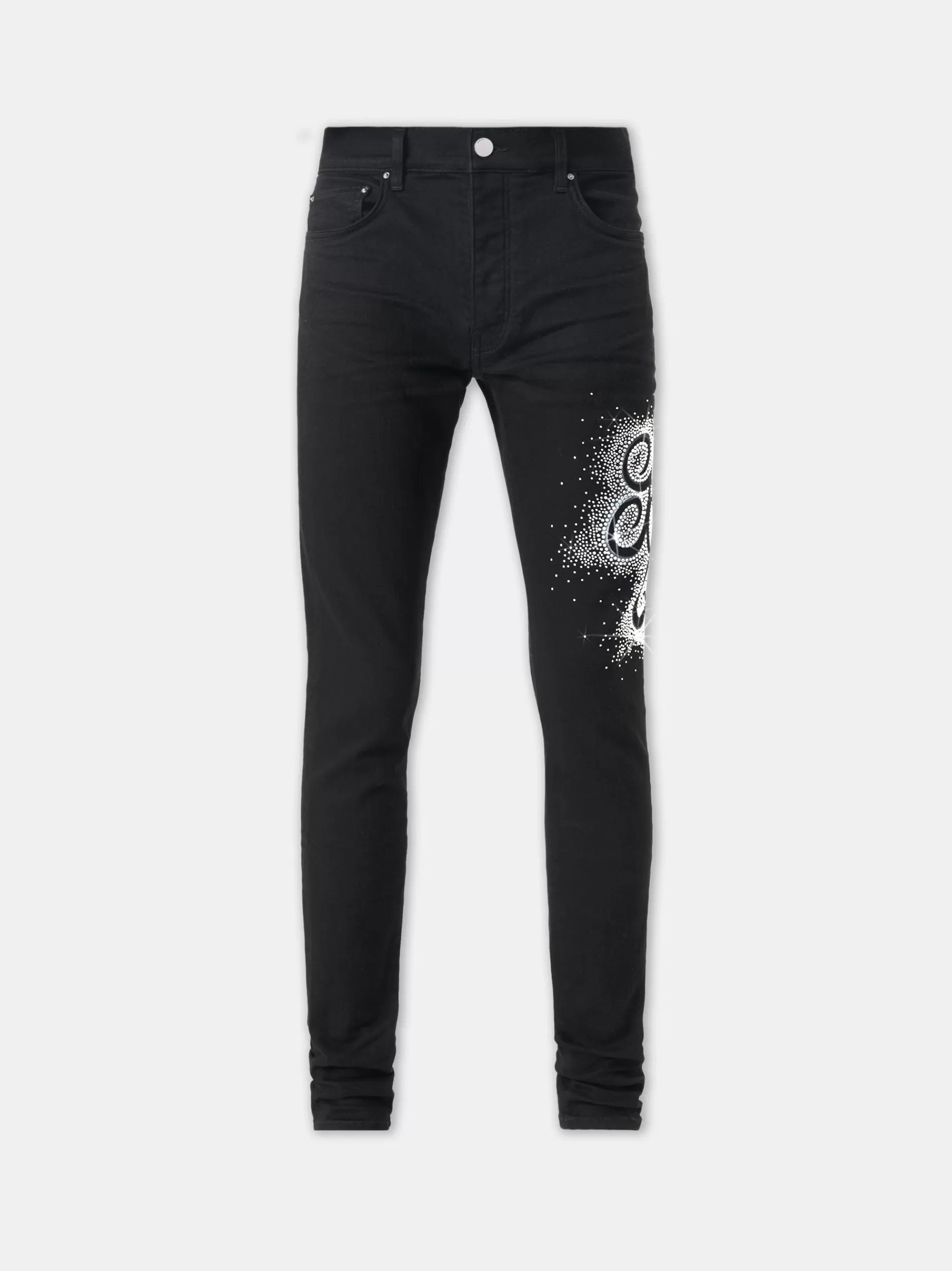 AMIRI Denim>MA SWIRL CRYSTAL SKINNY JEAN BLACK OD