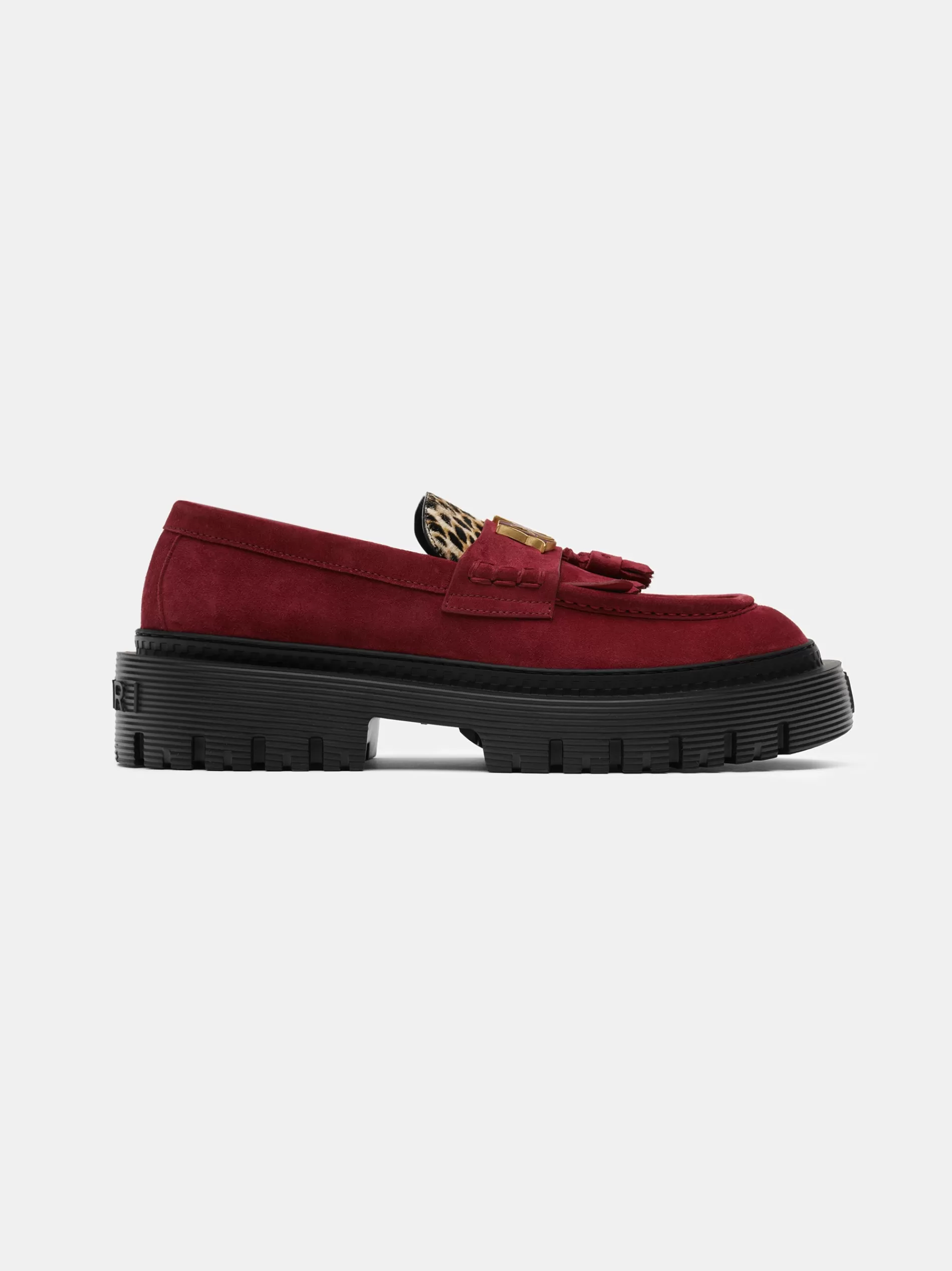 AMIRI Loafers | Loafers>MA TASSLE LEOPARD JUMBO LOAFER Burgundy