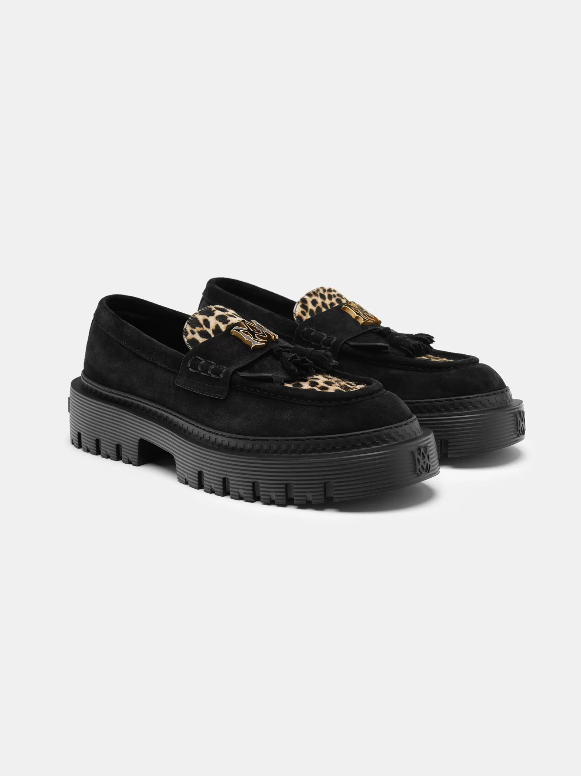 AMIRI Loafers | Loafers>MA TASSLE LEOPARD JUMBO LOAFER BLACK