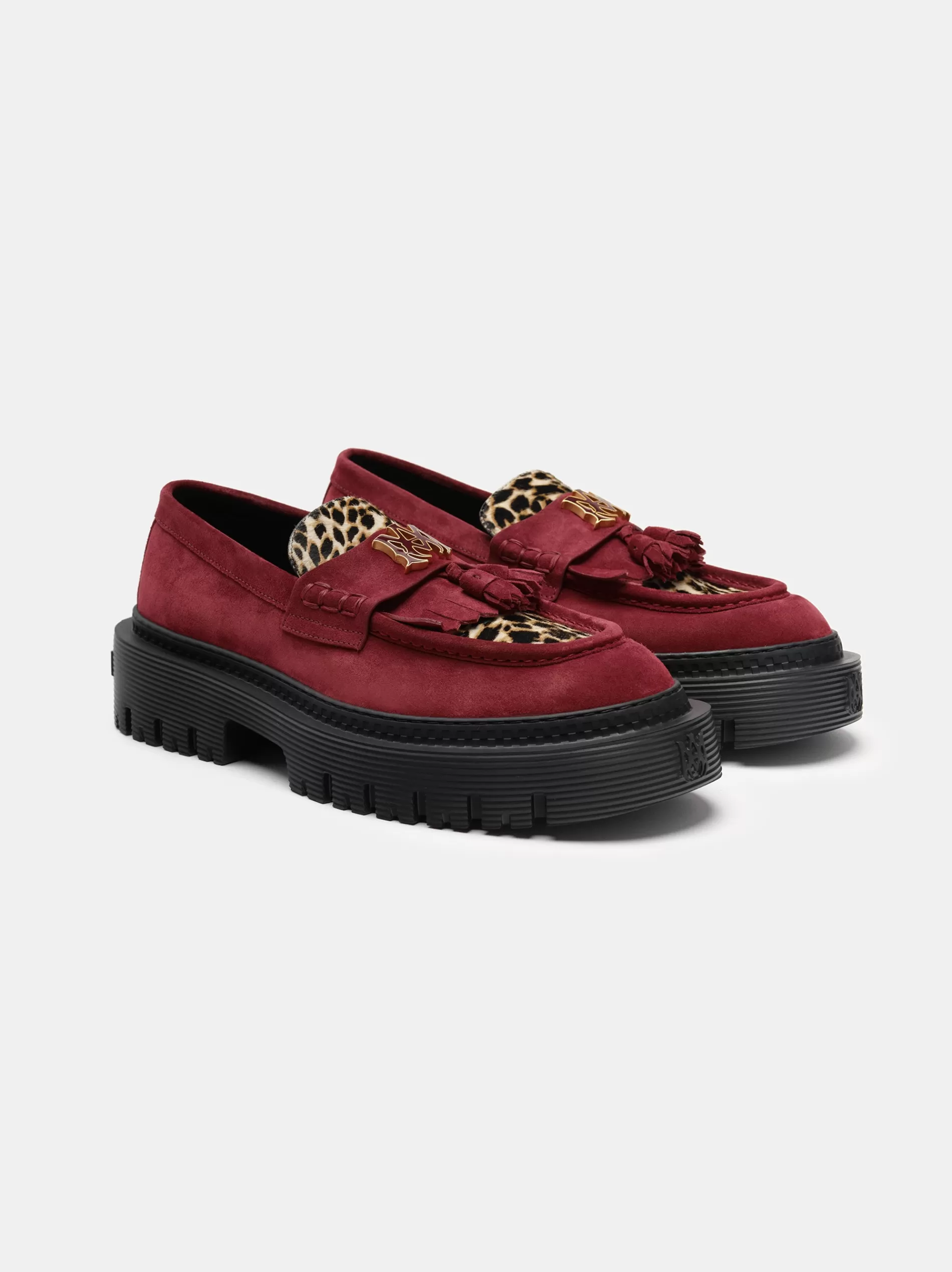 AMIRI Loafers | Loafers>MA TASSLE LEOPARD JUMBO LOAFER Burgundy