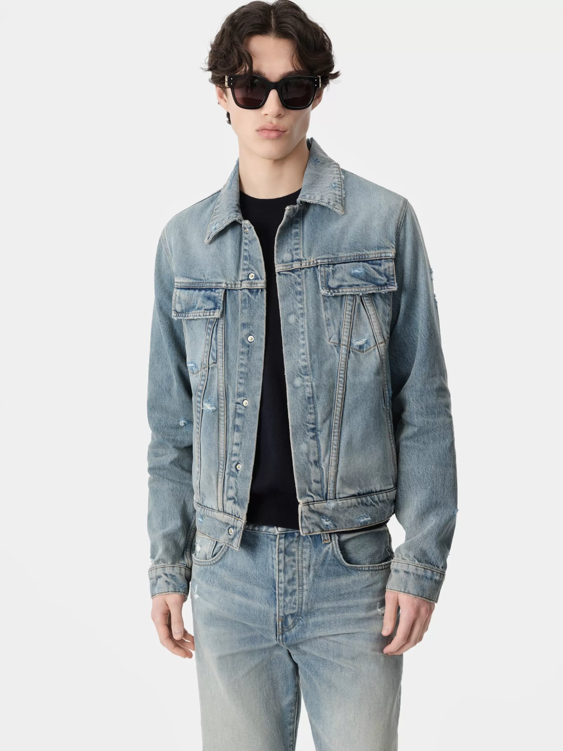 AMIRI Denim>MA TRUCKER JACKET Antique Indigo