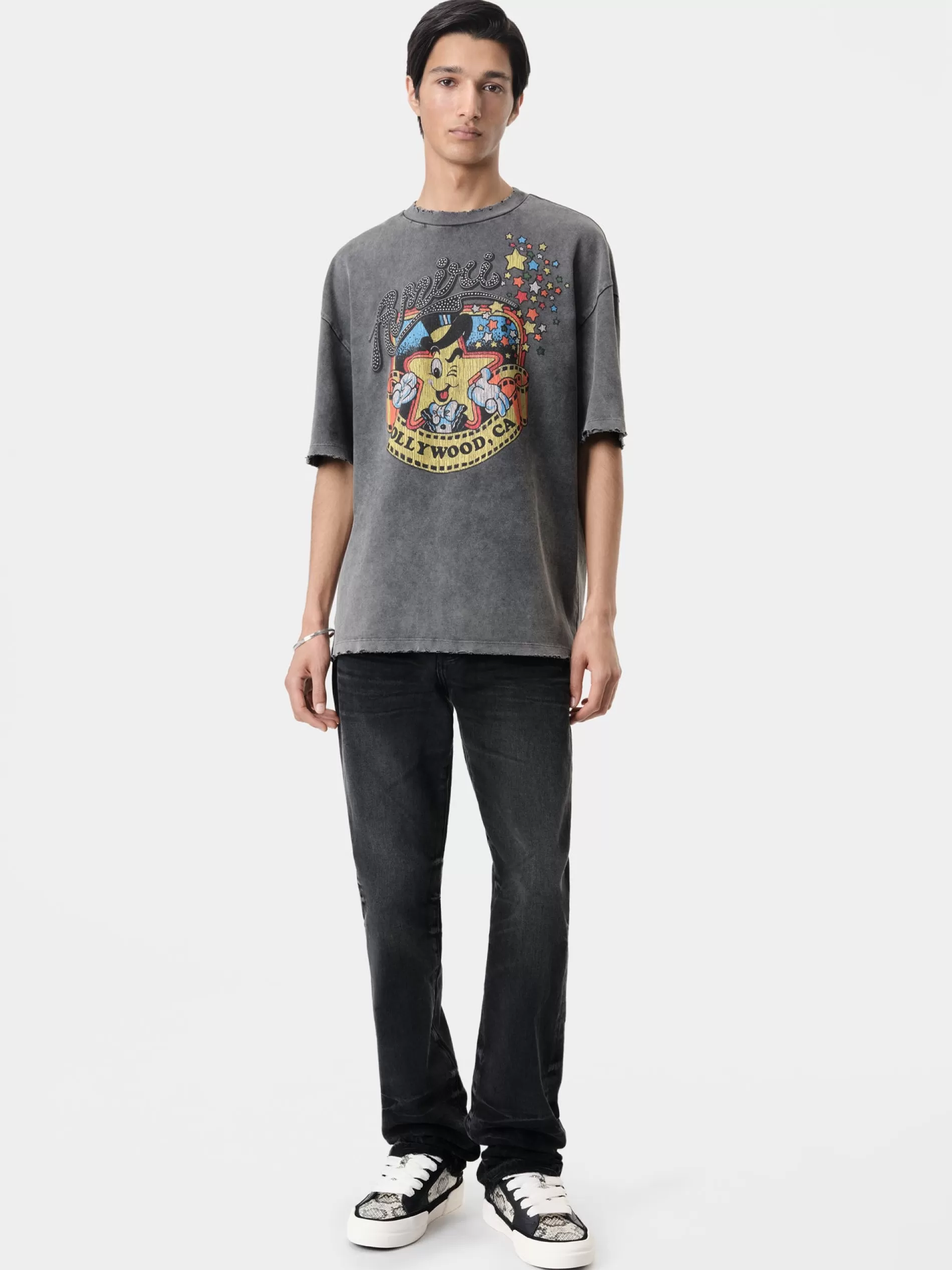 AMIRI Tees>MR. HOLLYWOOD OVERSIZED TEE BLACK