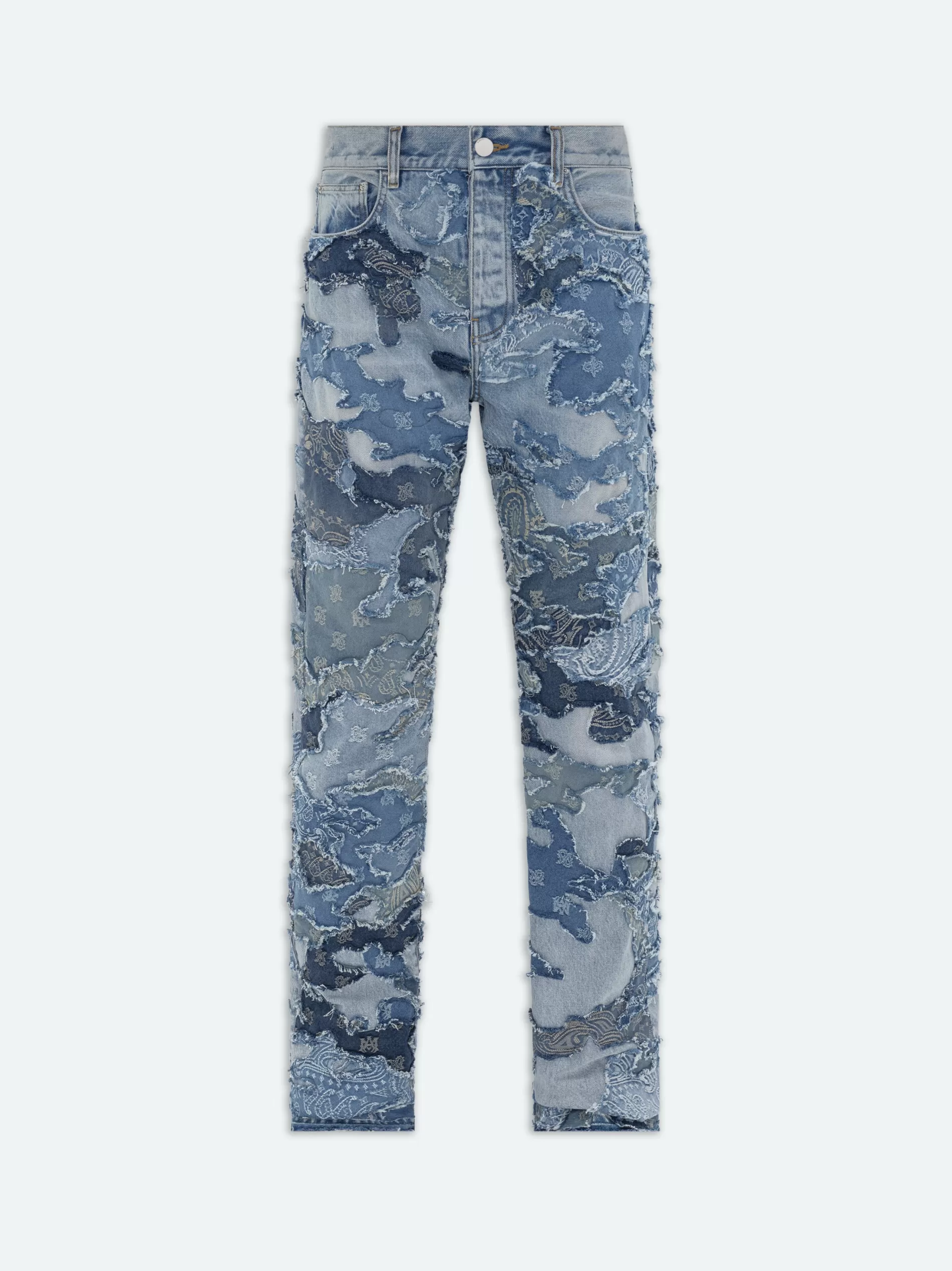 AMIRI Denim>PATCHWORK CAMO STRAIGHT JEAN PERFECT INDIGO