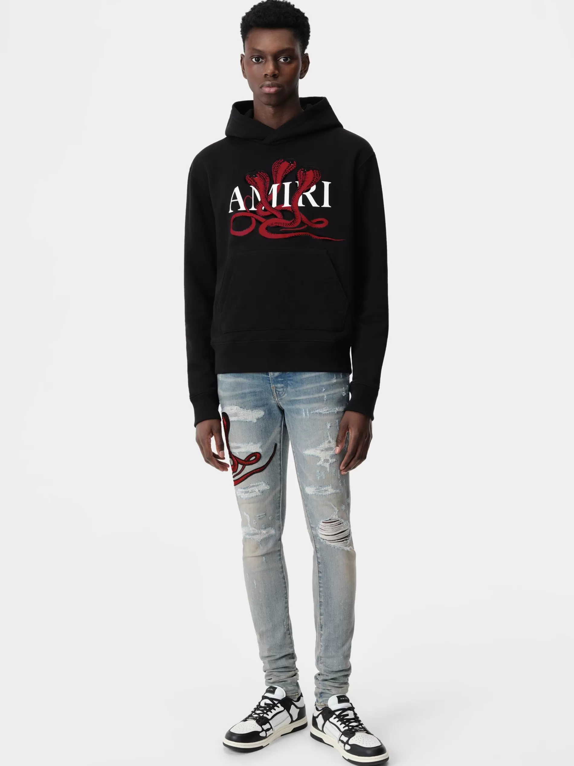 AMIRI Sweatshirts>POISON HOODIE Black Red