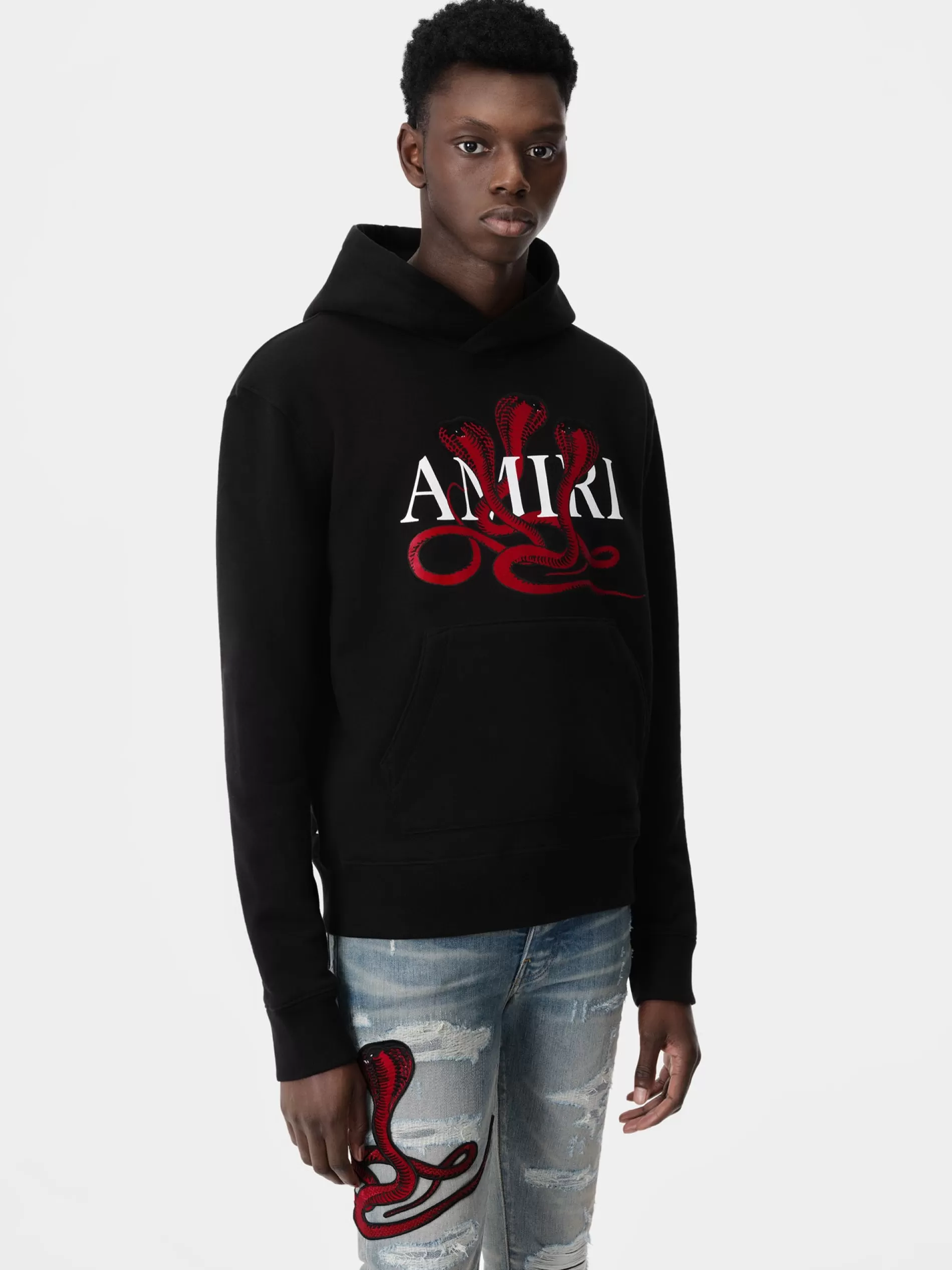 AMIRI Sweatshirts>POISON HOODIE Black Red