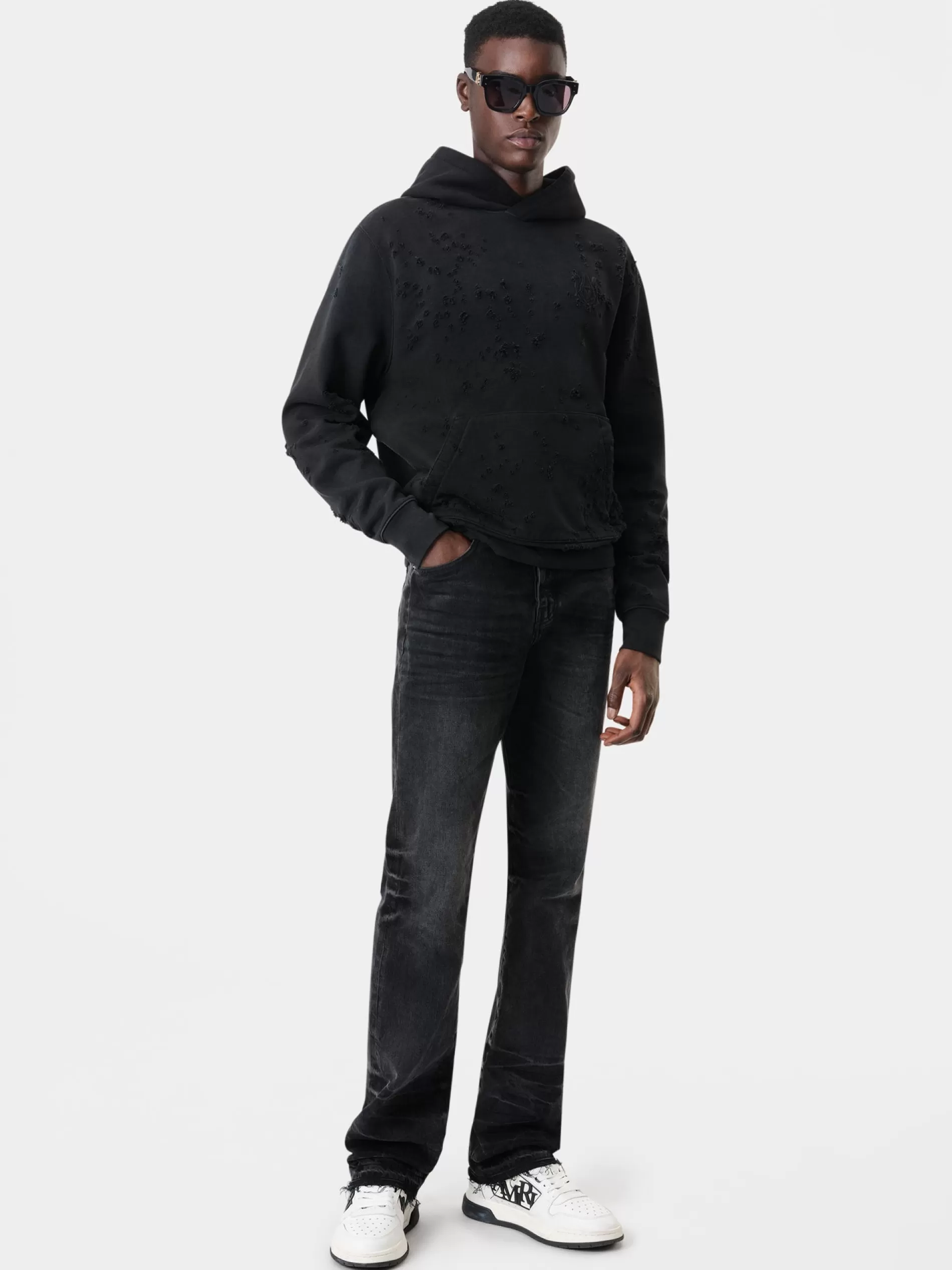 AMIRI Denim>RELEASE HEM STRAIGHT JEAN FADED BLACK