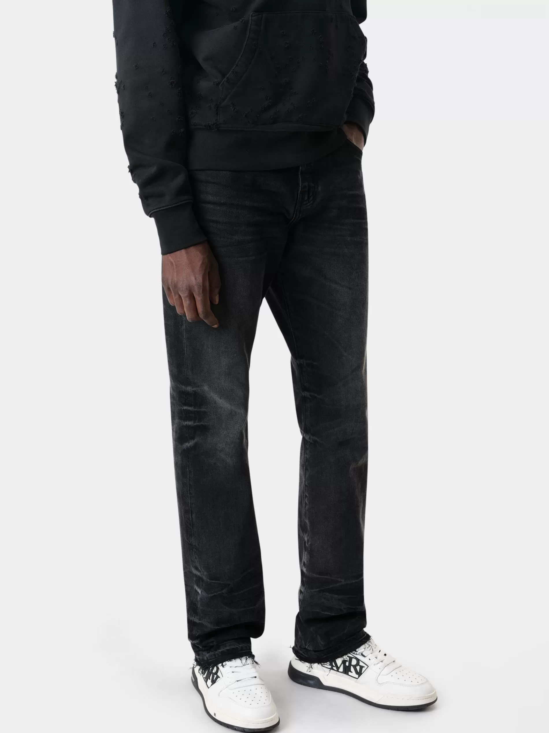 AMIRI Denim>RELEASE HEM STRAIGHT JEAN FADED BLACK