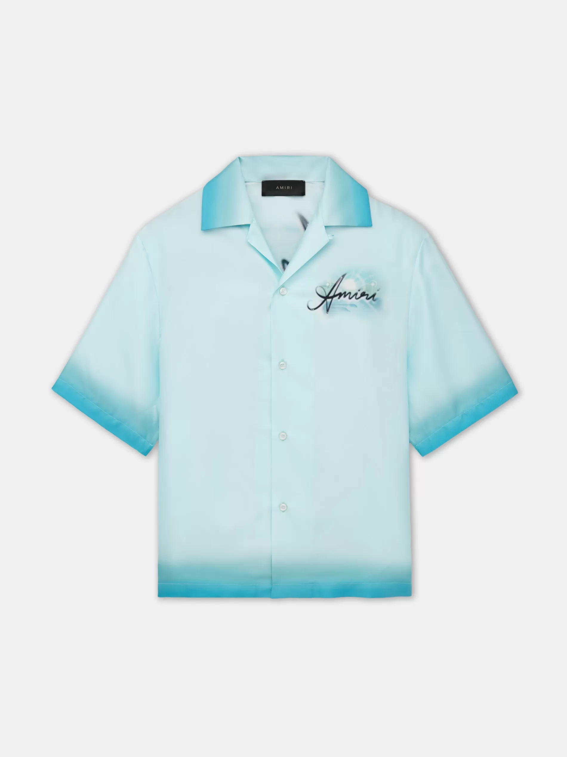 AMIRI Shirts>RESORT CLUB BOWLING SHIRT Cerulean