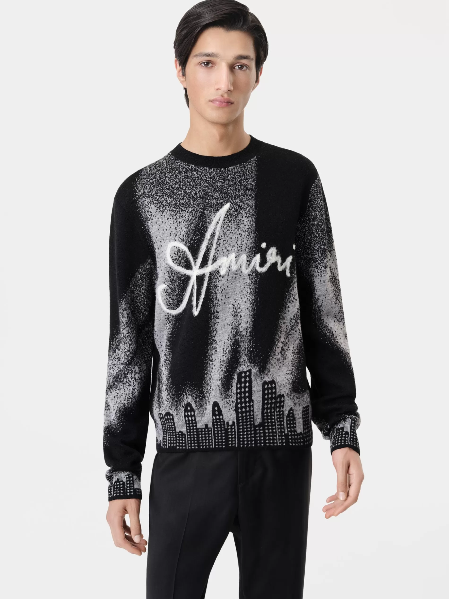 AMIRI Knitwear>SPOTLIGHT CREWNECK BLACK