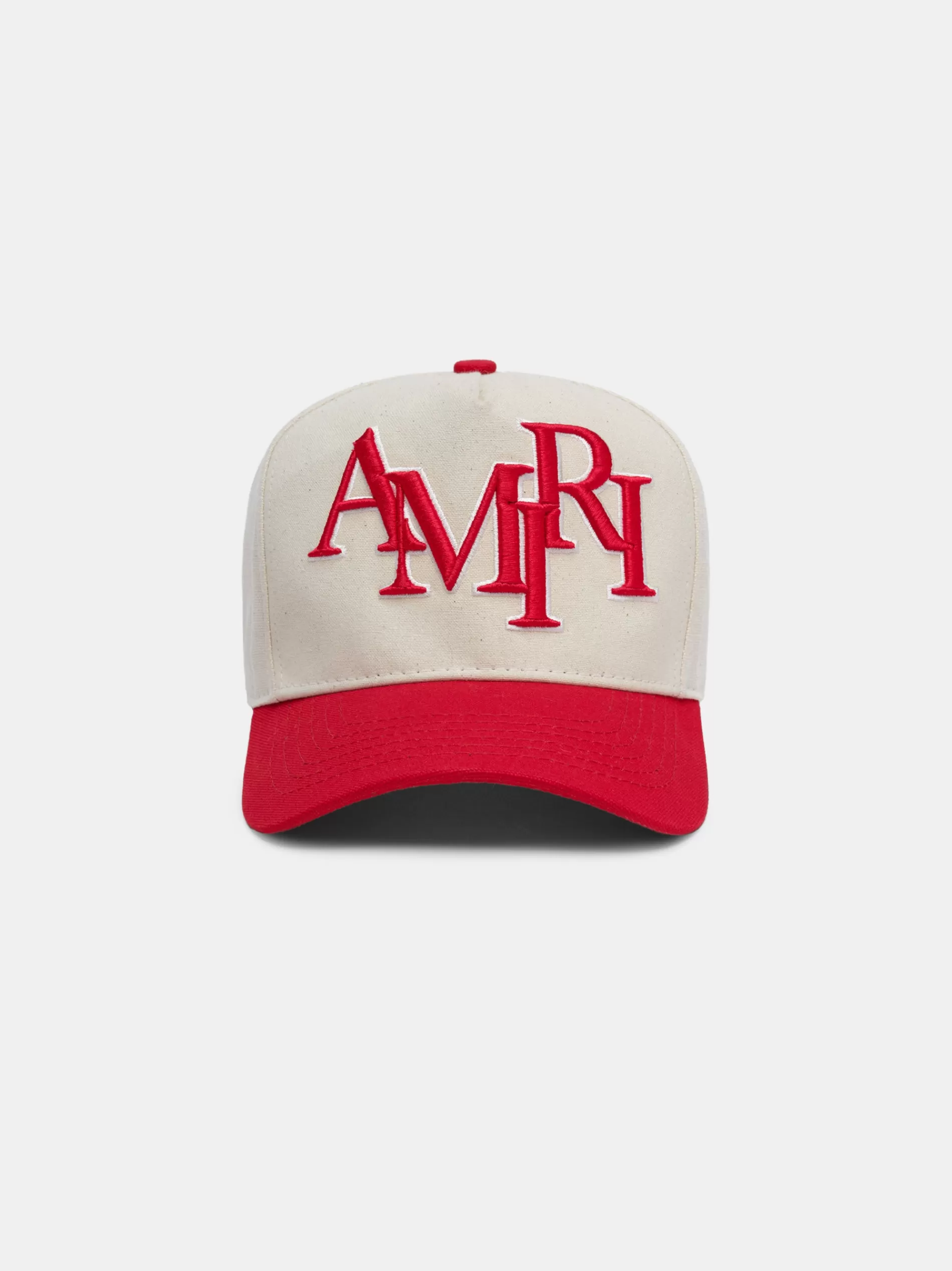 AMIRI Hats | Hats>STAGGERED CANVAS HAT Alabaster Red