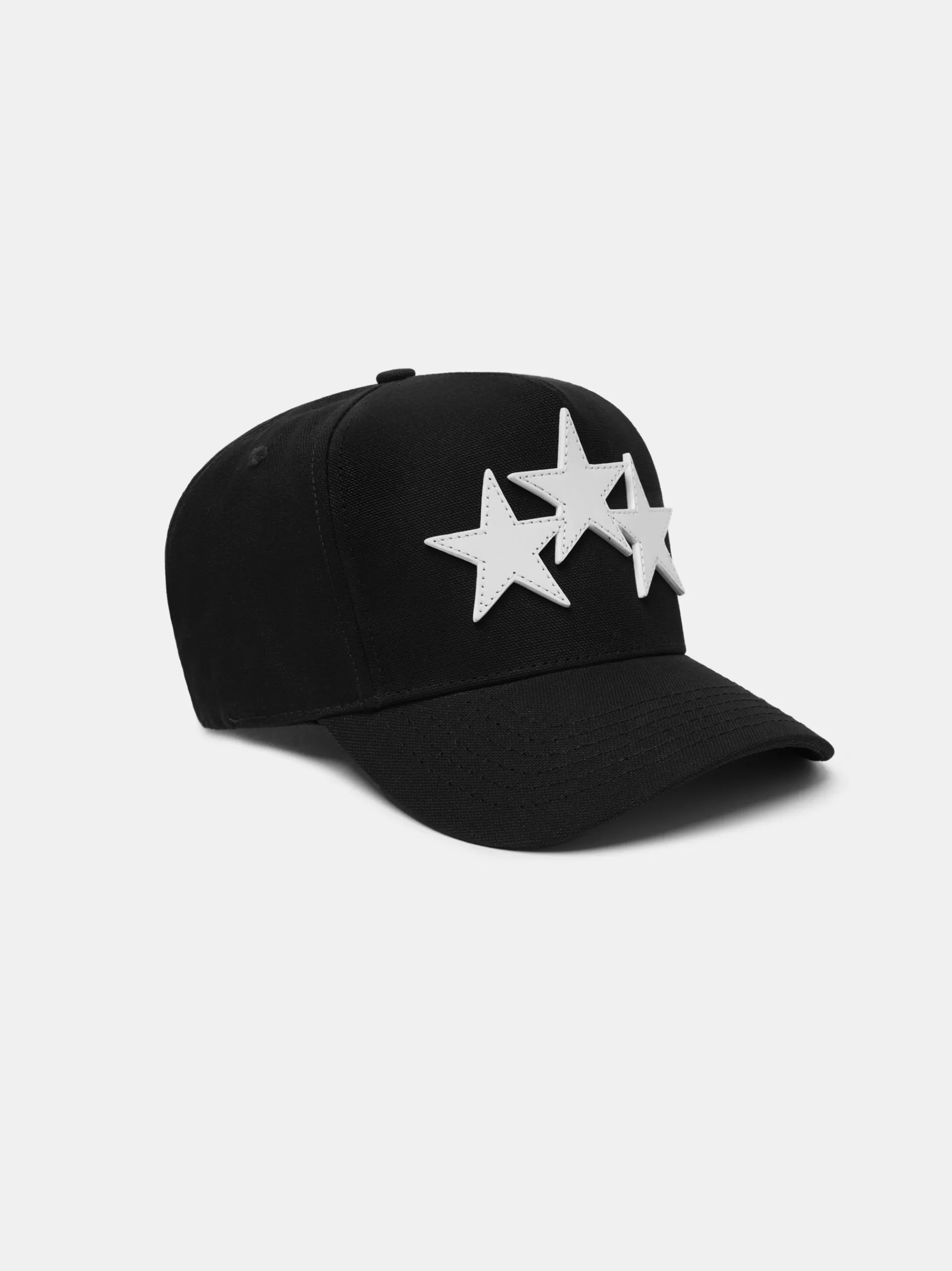 AMIRI Hats | Hats>THREE STAR STAGGERED FULL CANVAS HAT Black White