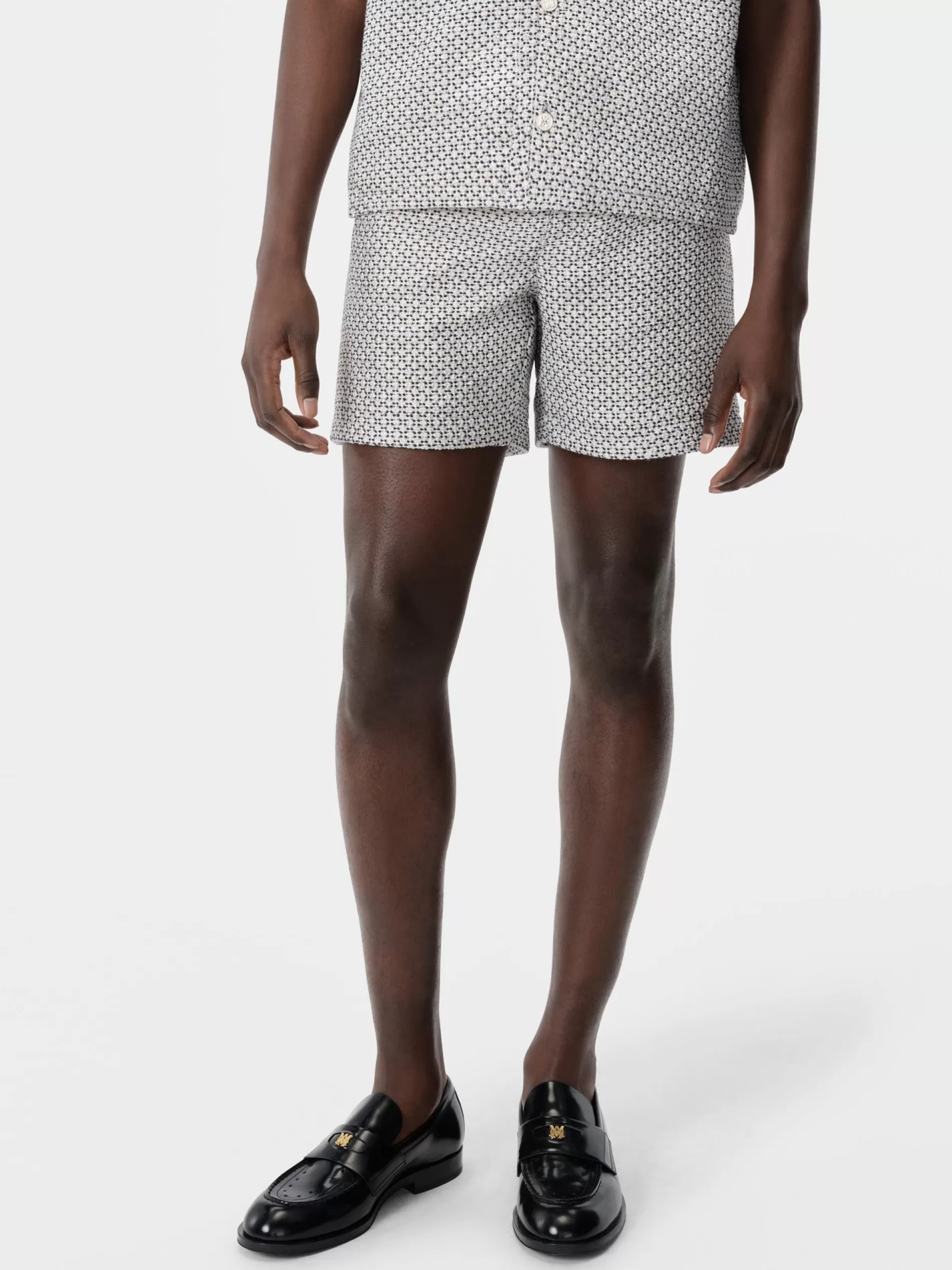 AMIRI Shorts & Sweatpants>TWEED FLAP POCKET PULL ON SHORT Cerulean