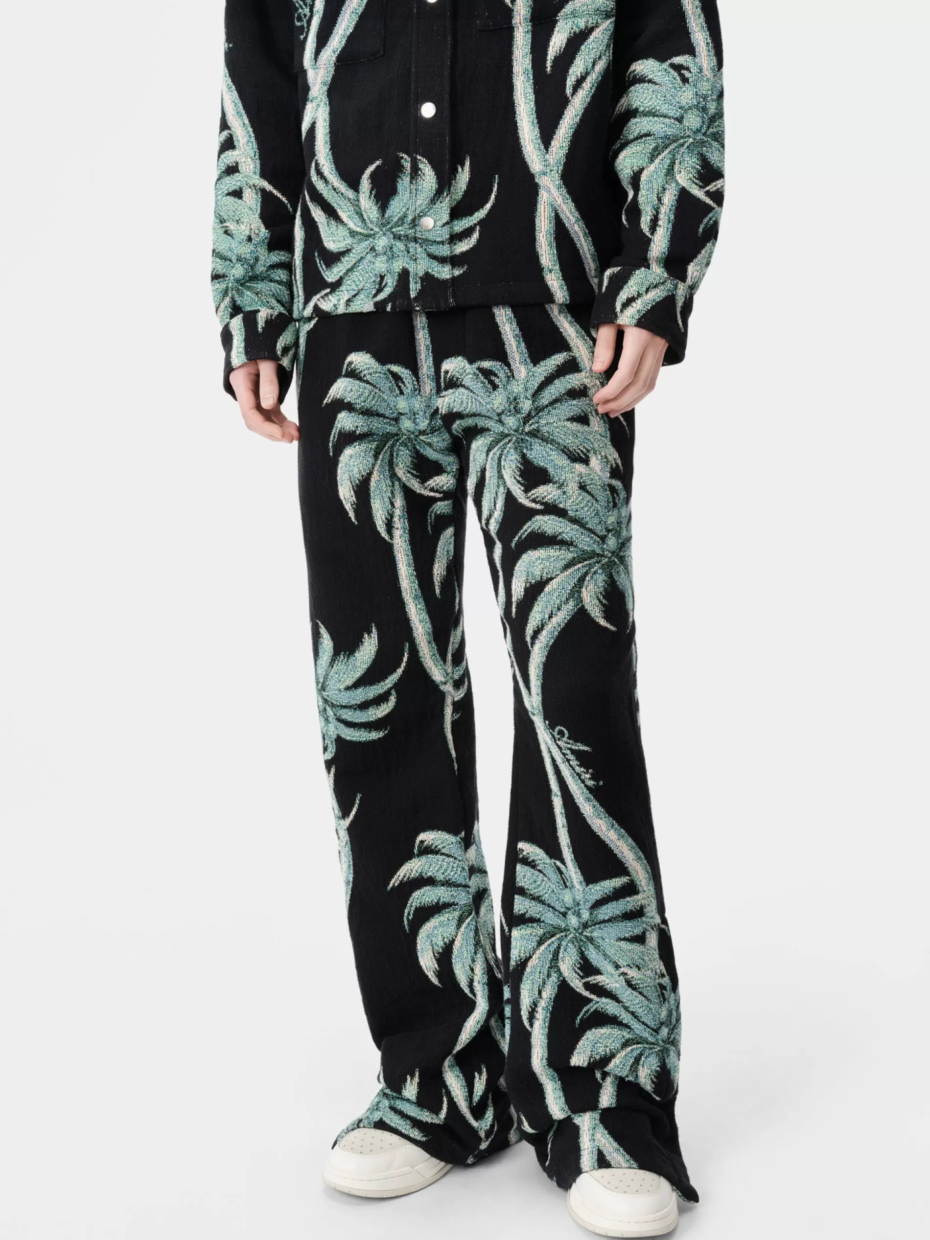 AMIRI Pants>TWISTED PALMS TAPESTRY PANT BLACK