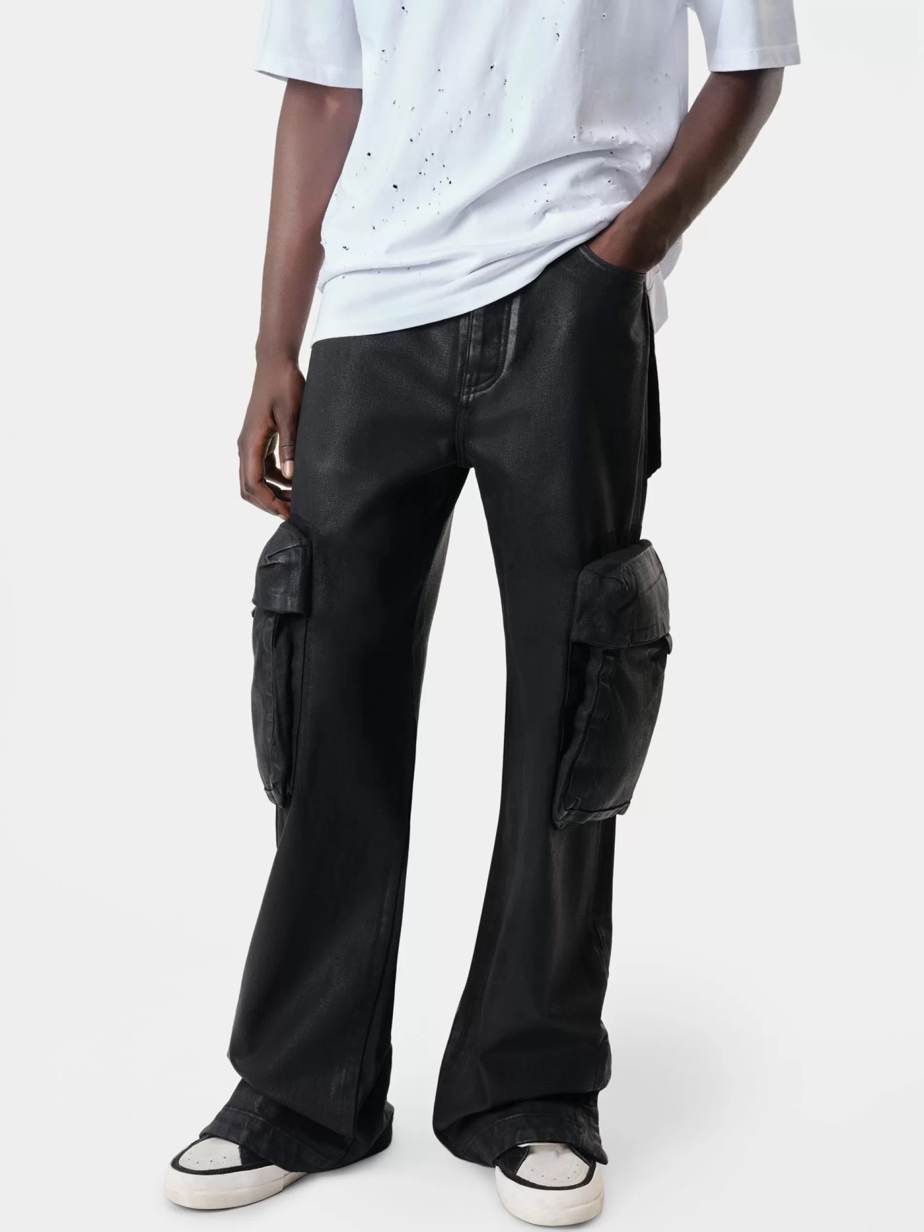 AMIRI Denim>WAX M65 BAGGY CARGO BLACK OD