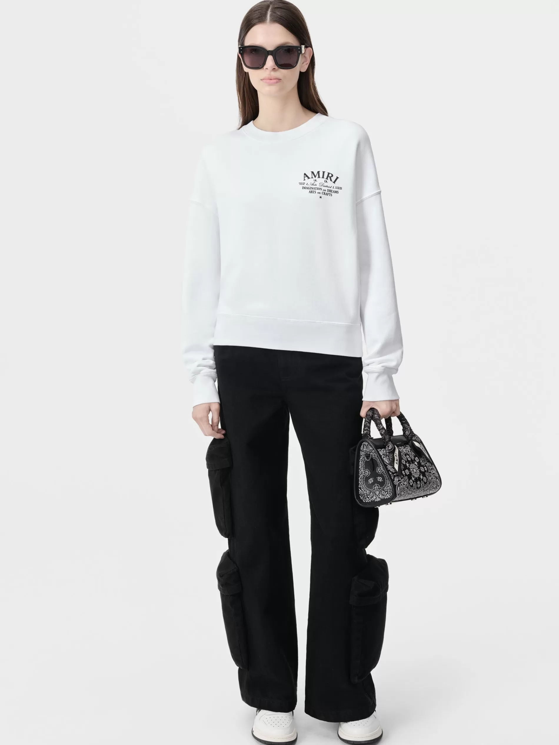 AMIRI Sweatshirts | Jersey>WOMEN'S ARTS DISTRICT CREW White