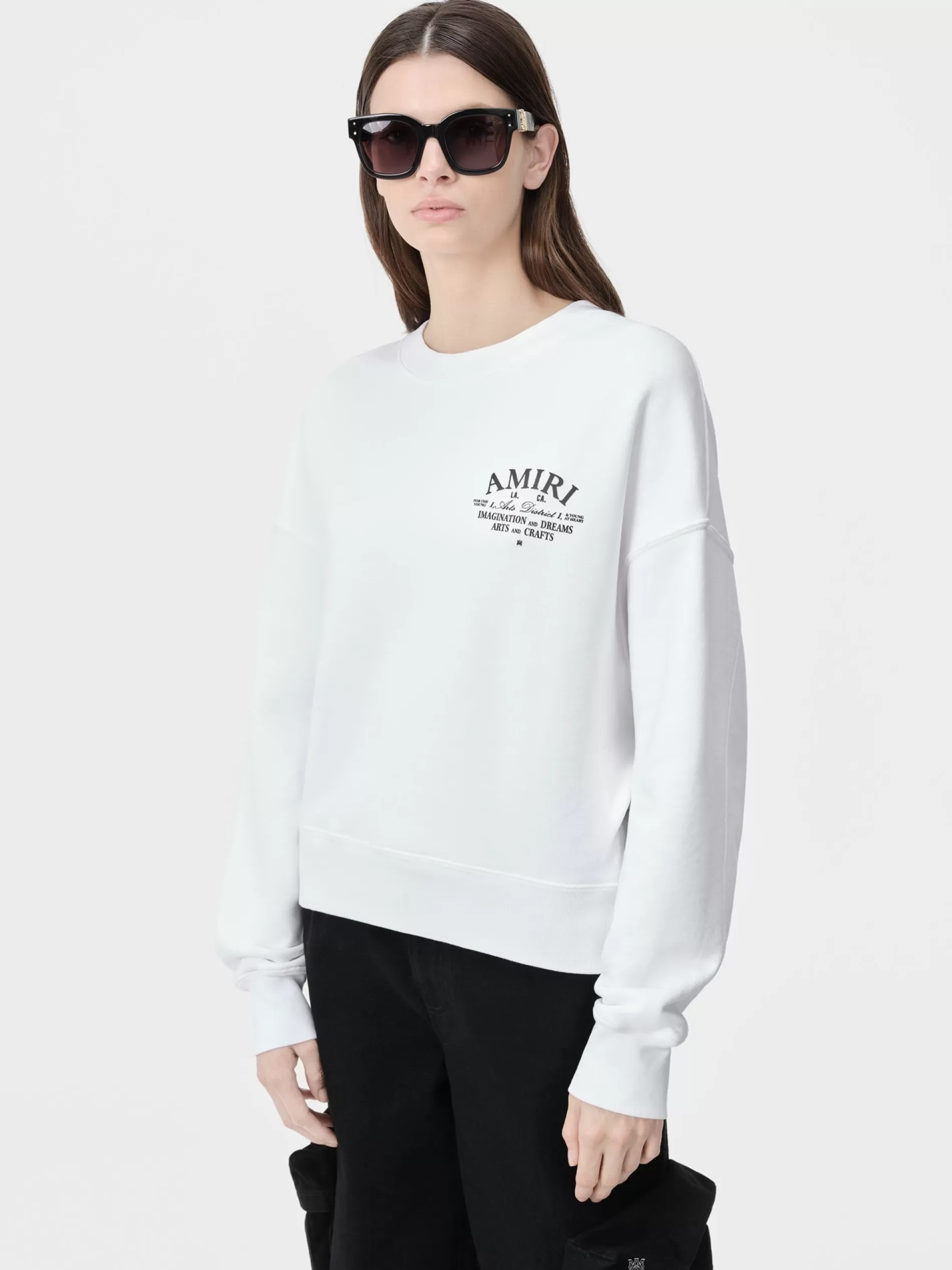 AMIRI Sweatshirts | Jersey>WOMEN'S ARTS DISTRICT CREW White