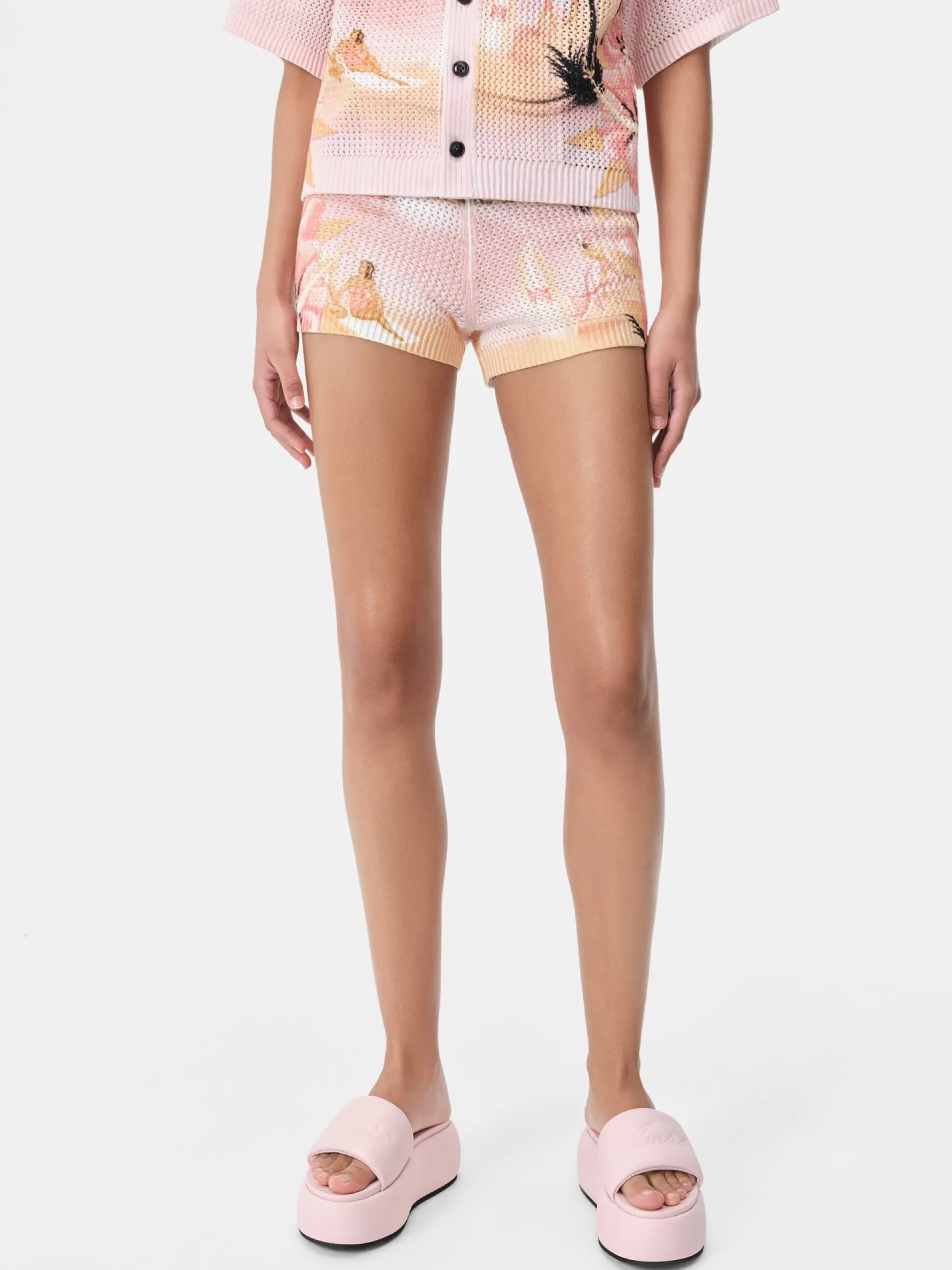 AMIRI Knitwear | Shorts & Sweatpants>WOMEN'S PARADISE CROCHET SHORT Rosewater