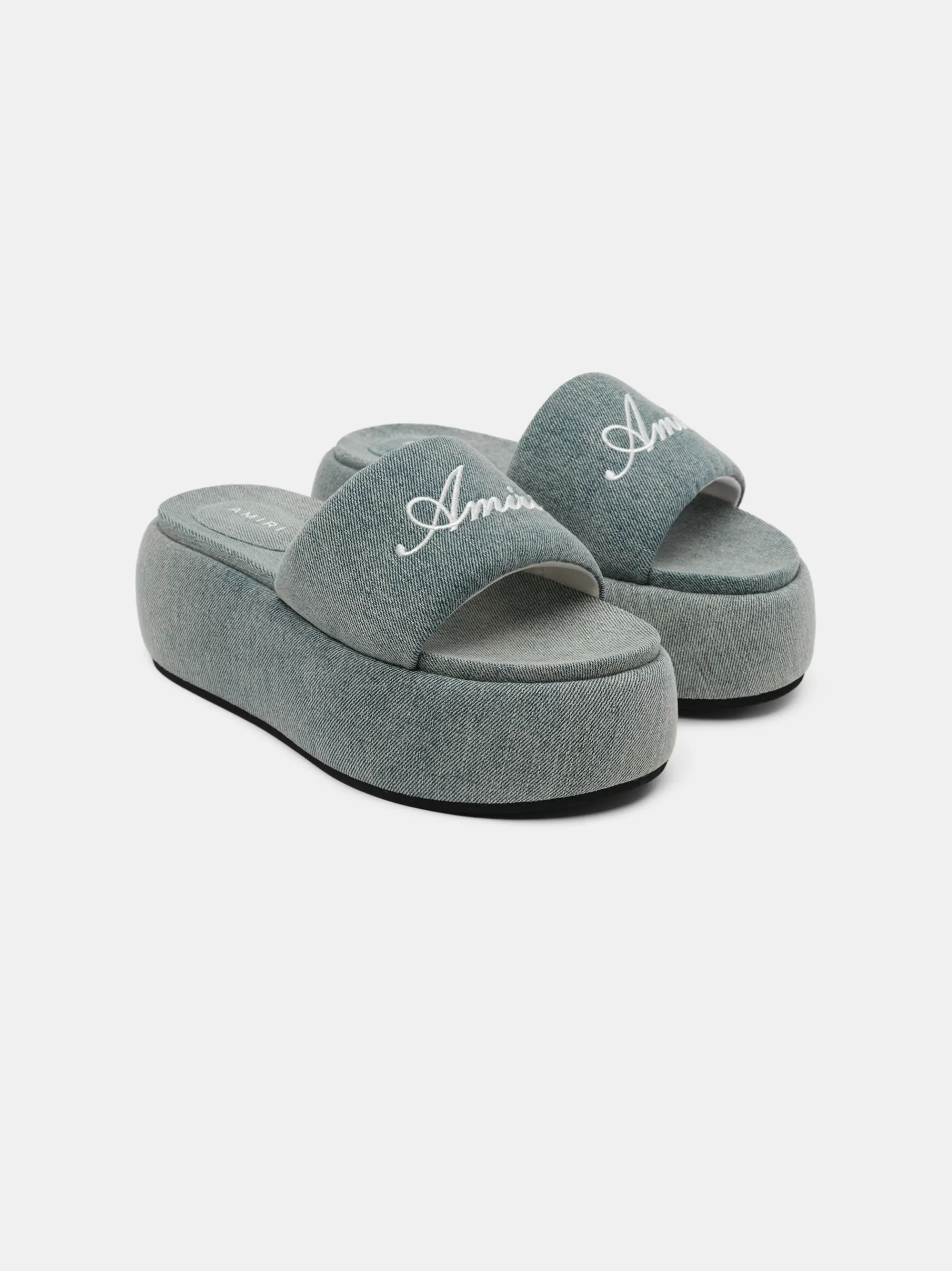 AMIRI Sandals | Sandals>WOMEN'S PLATFORM DENIM SANDAL WASHED INDIGO