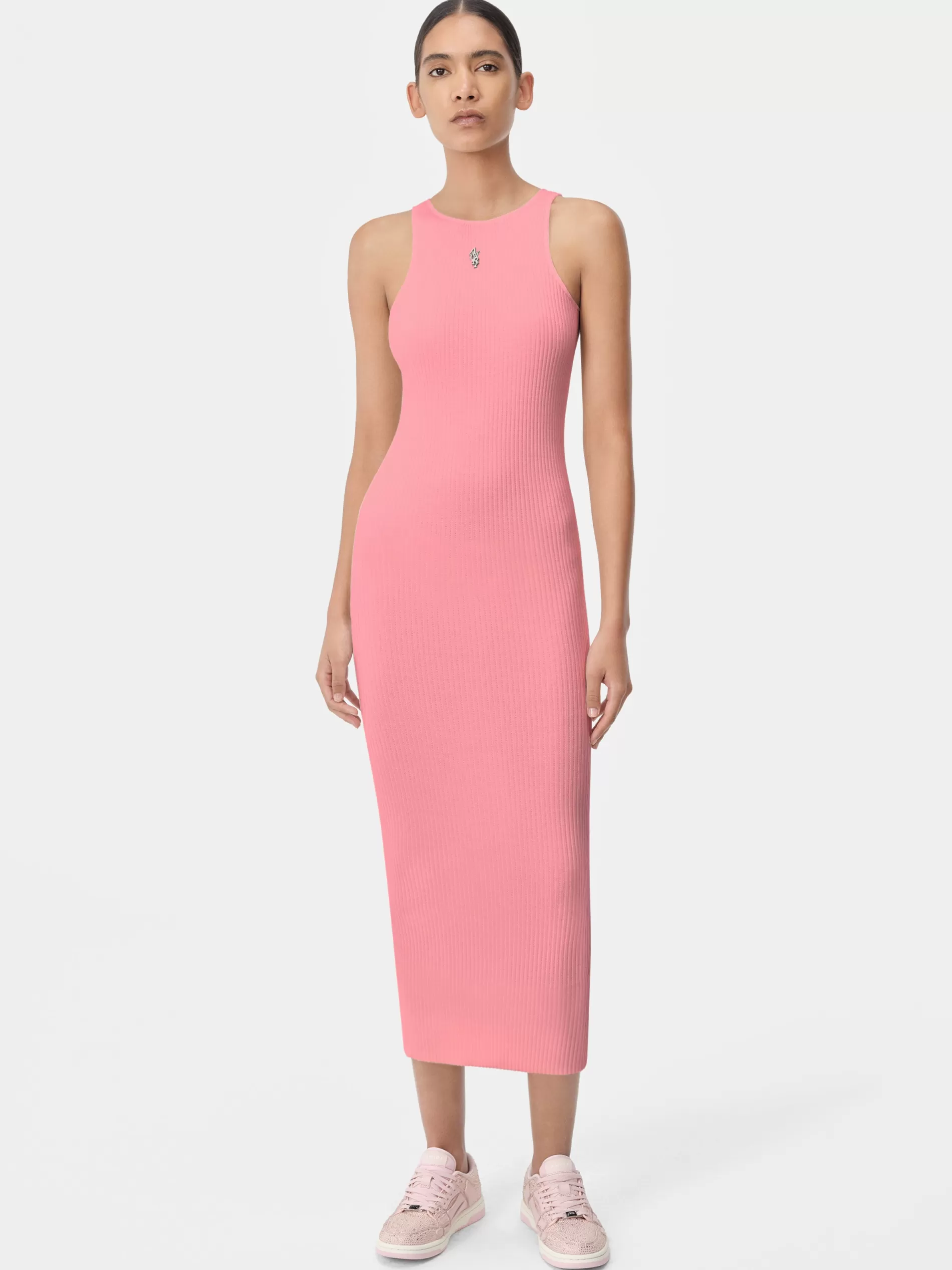 AMIRI Knitwear | Dresses>WOMEN'S STACKED MAXI DRESS Flamingo Pink