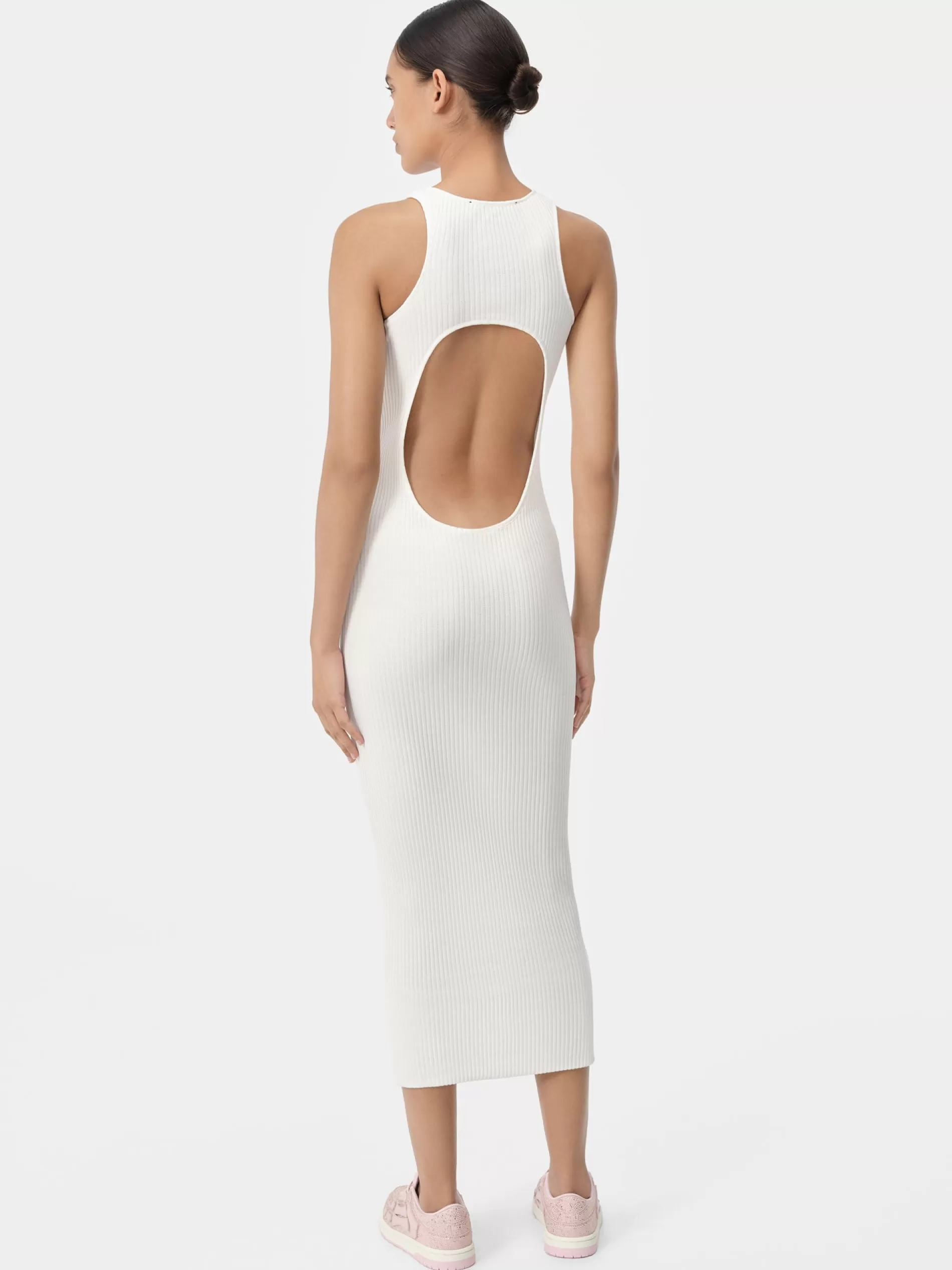 AMIRI Dresses | Knitwear>WOMEN'S STACKED MAXI DRESS Alabaster