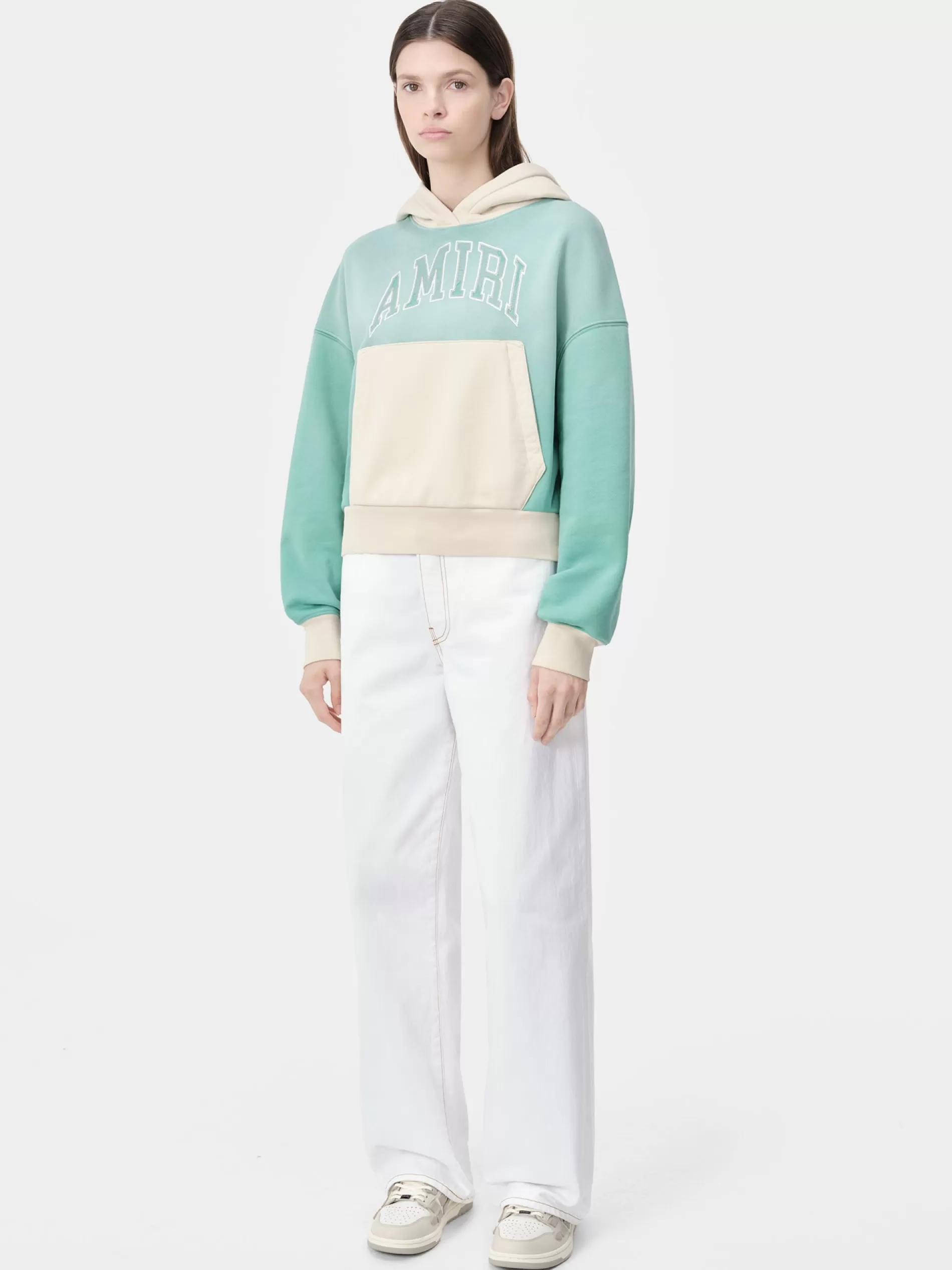 AMIRI Sweatshirts | Jersey>WOMEN'S VINTAGE HOODIE Sea Blue