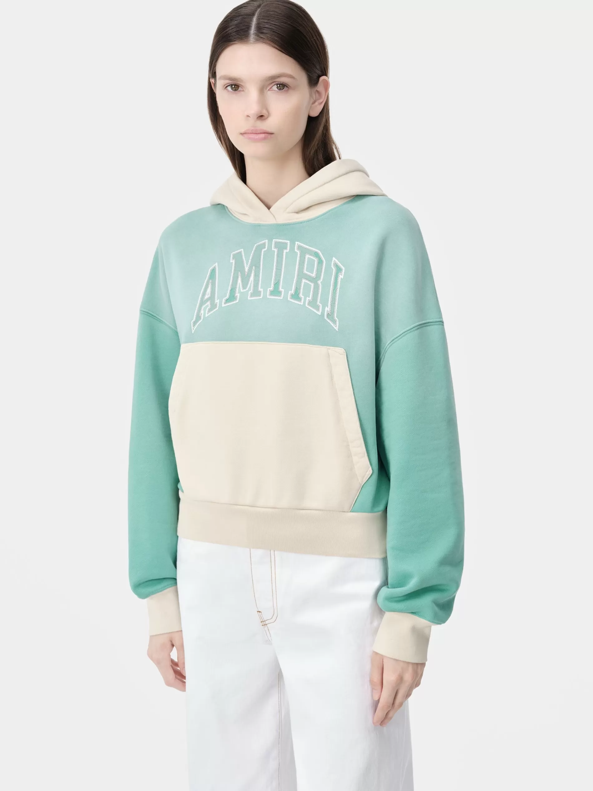 AMIRI Sweatshirts | Jersey>WOMEN'S VINTAGE HOODIE Sea Blue