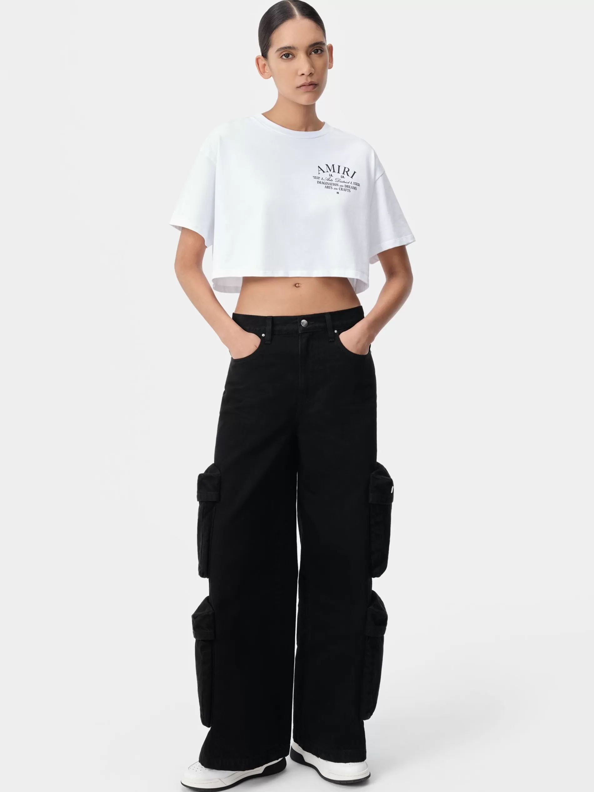 AMIRI Denim>WOMEN'S BAGGY CARGO JEAN BLACK OD