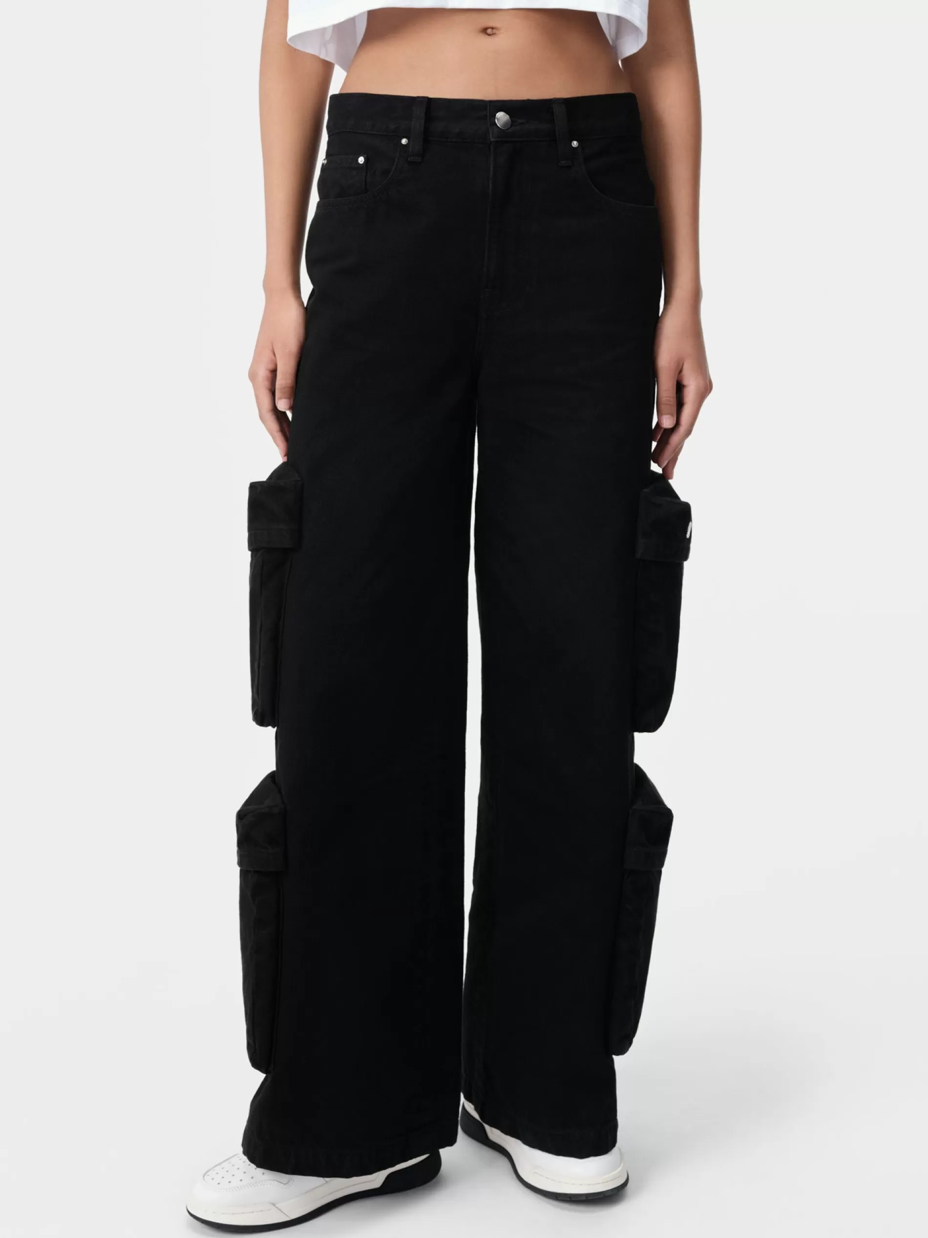 AMIRI Denim>WOMEN'S BAGGY CARGO JEAN BLACK OD