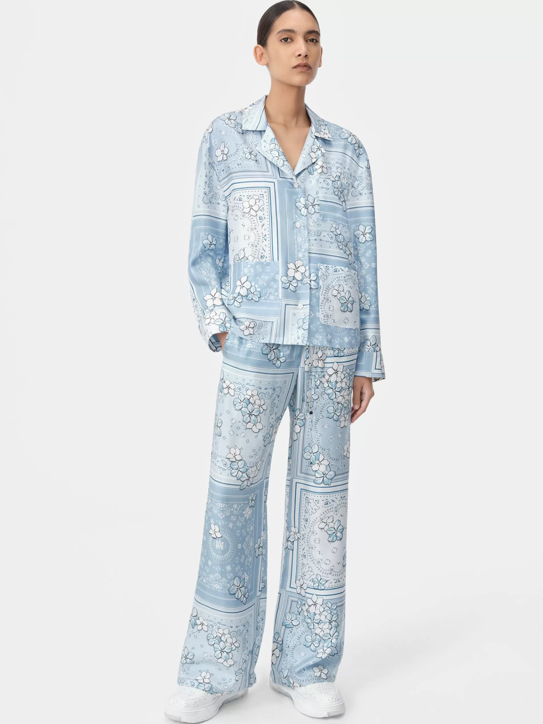 AMIRI Pants>WOMEN'S BANDANA FLORAL PJ PANT Cerulean