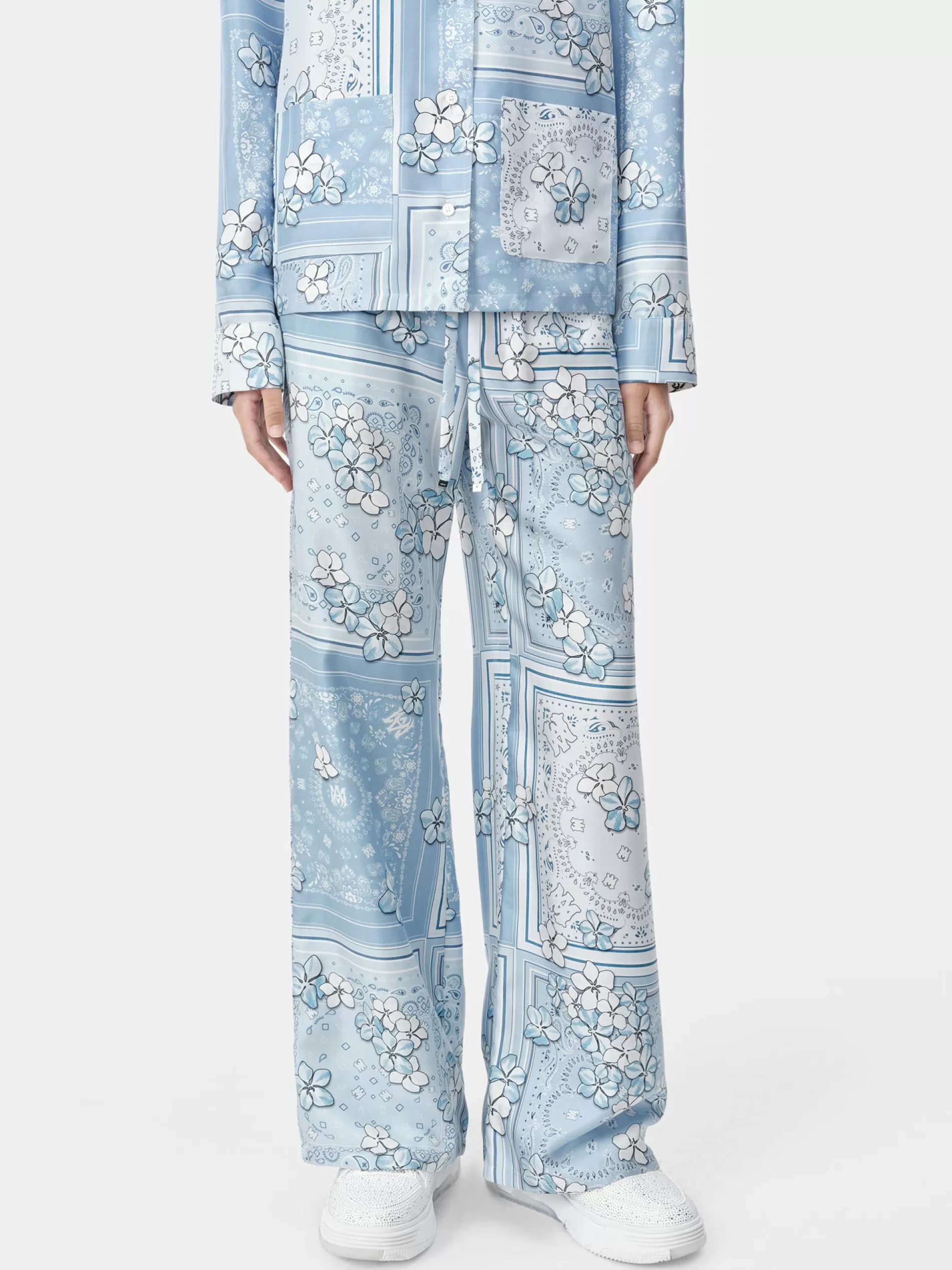 AMIRI Pants>WOMEN'S BANDANA FLORAL PJ PANT Cerulean