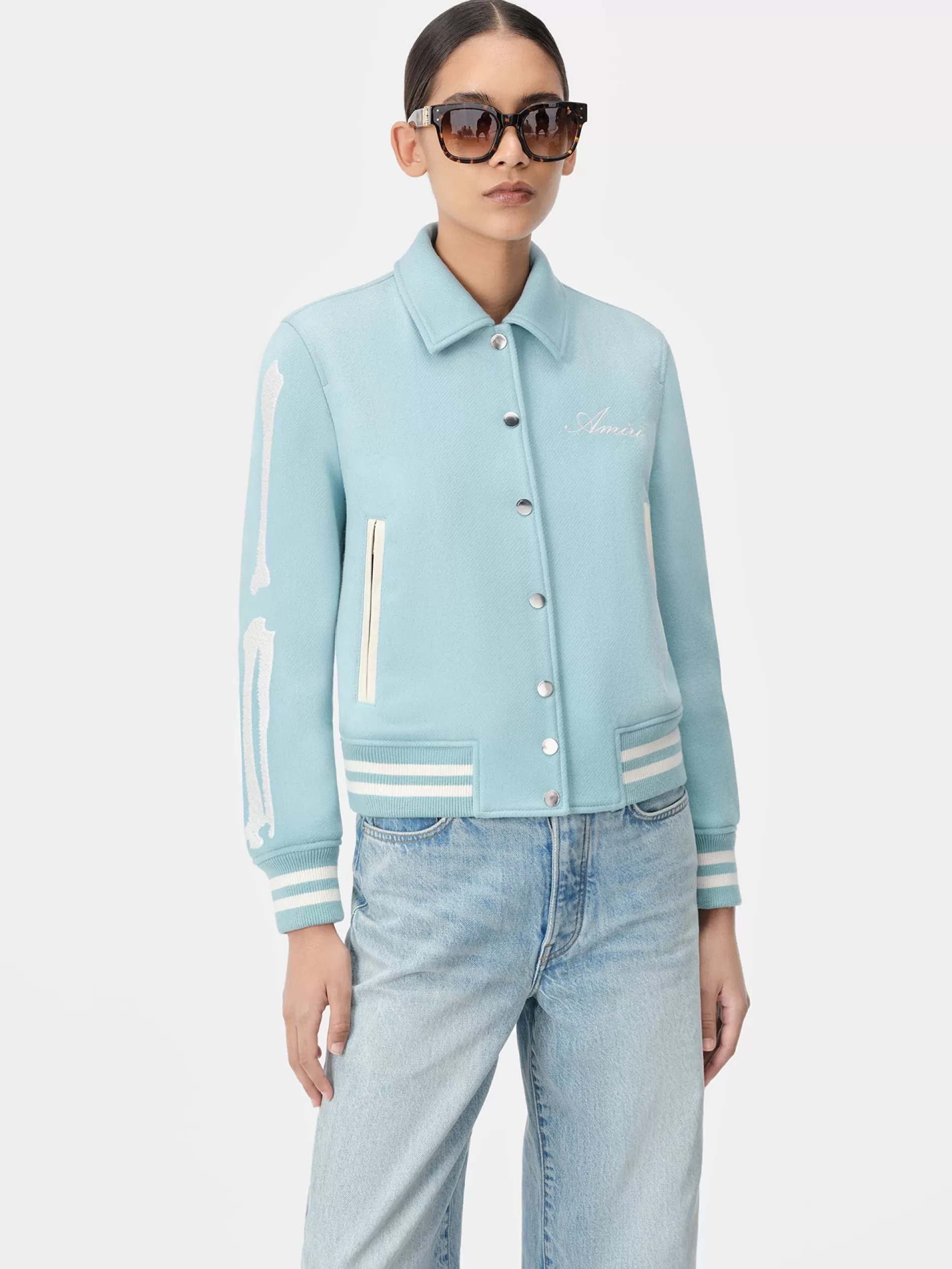 AMIRI Outerwear>WOMEN'S BONES JACKET Harbor Blue